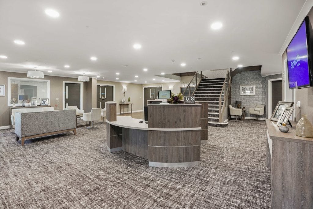 Reception of Rossendale House care home in Burnley, Lancashire