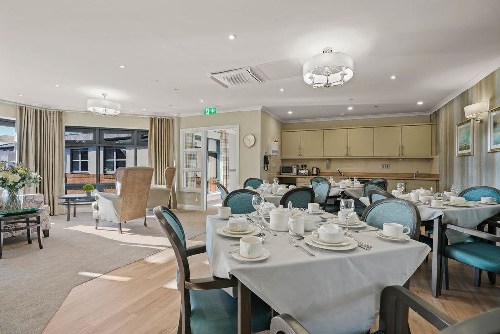 Dining room of Pear Tree House care home in Preston, Lancashire