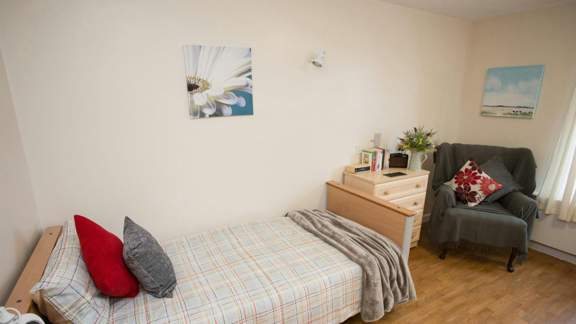 Bedroom at Marston Court Care Home in Oxford, Oxfordshire
