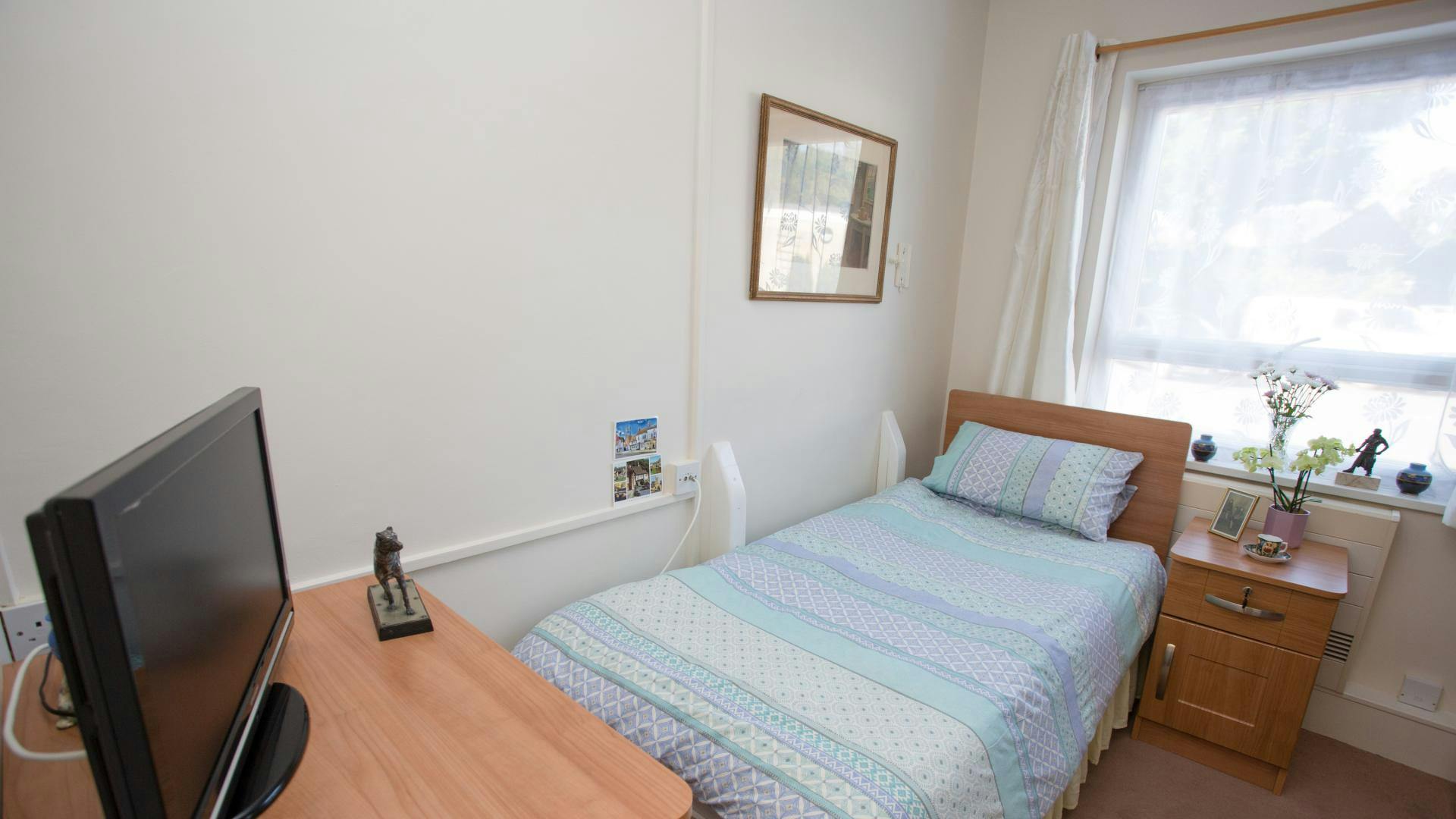 Bedroom at Seymour House Care Home in Chippenham, Wiltshire