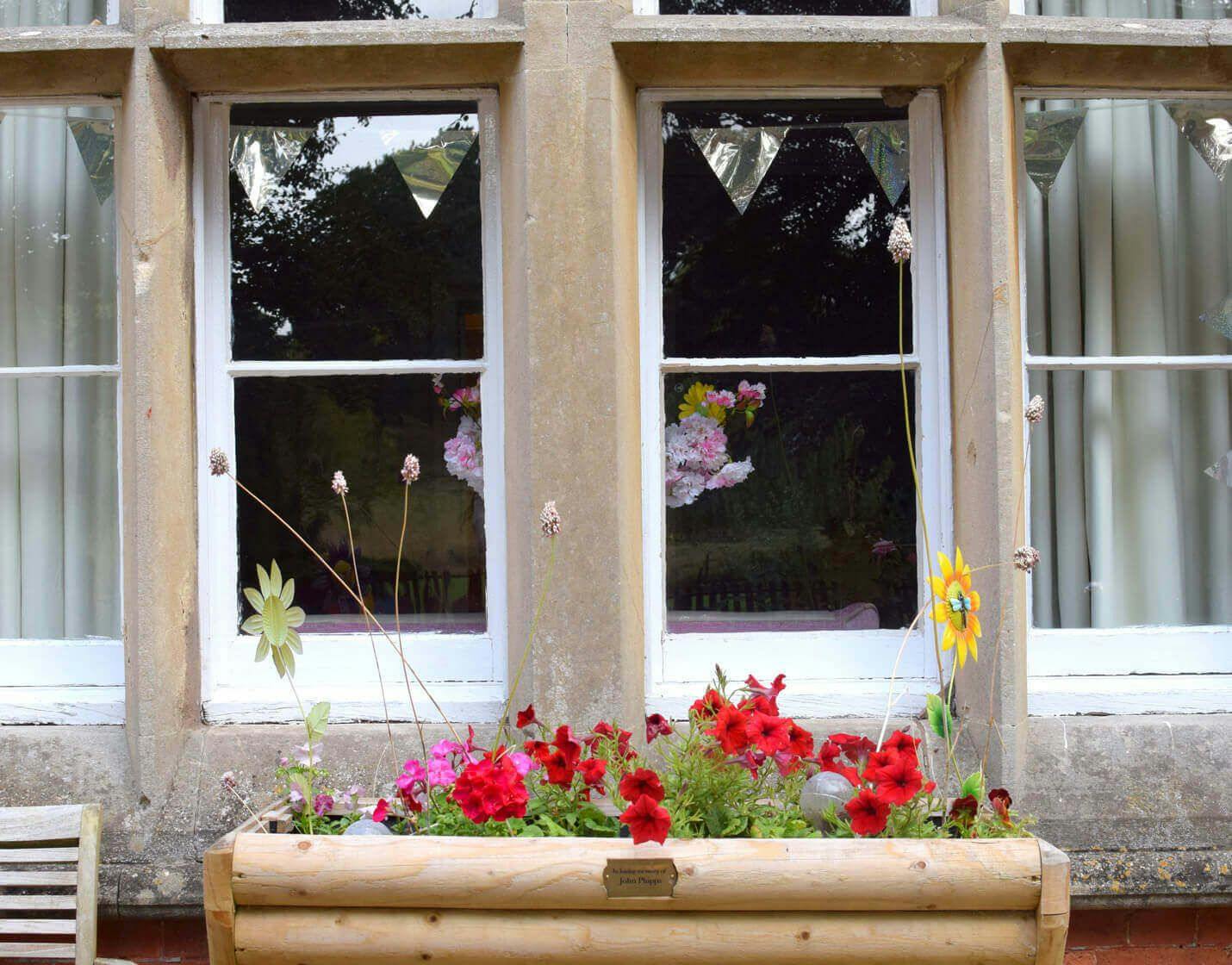 Window box of Park House care home in Bewdley, West Midlands