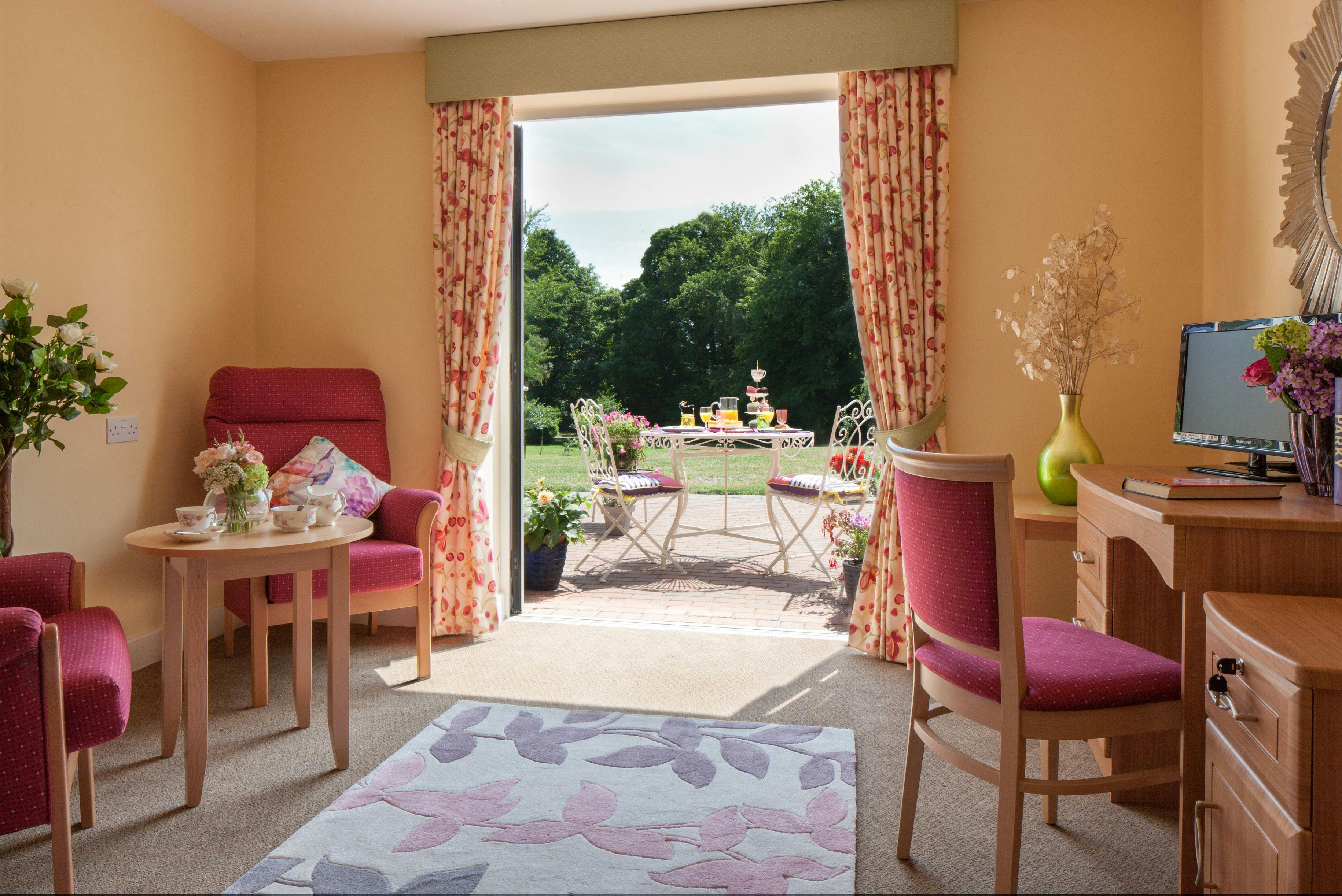 Lounge of Pax Hill Care Home in Bentley, Surrey