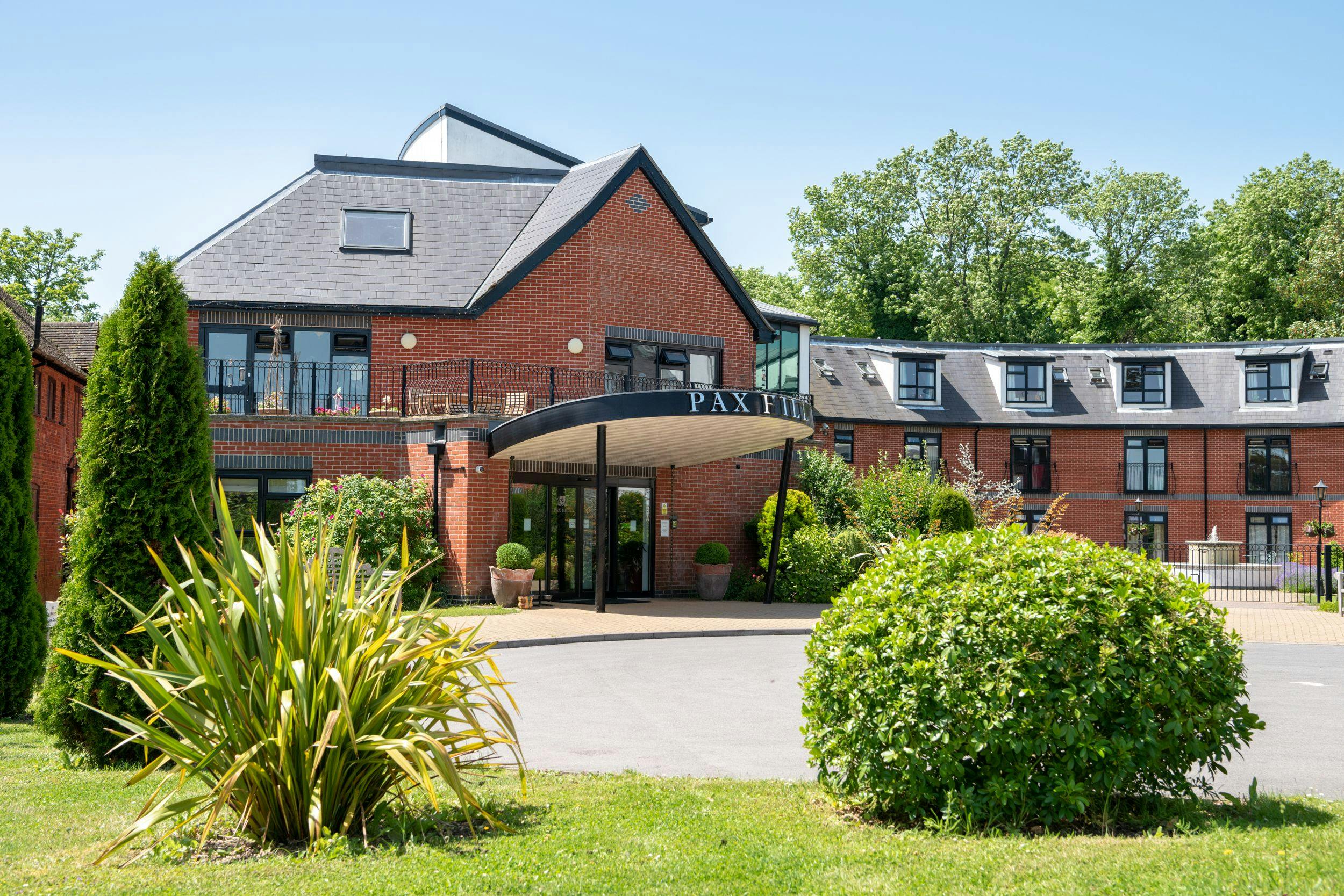 Exterior of Pax Hill Care Home in Bentley, Surrey