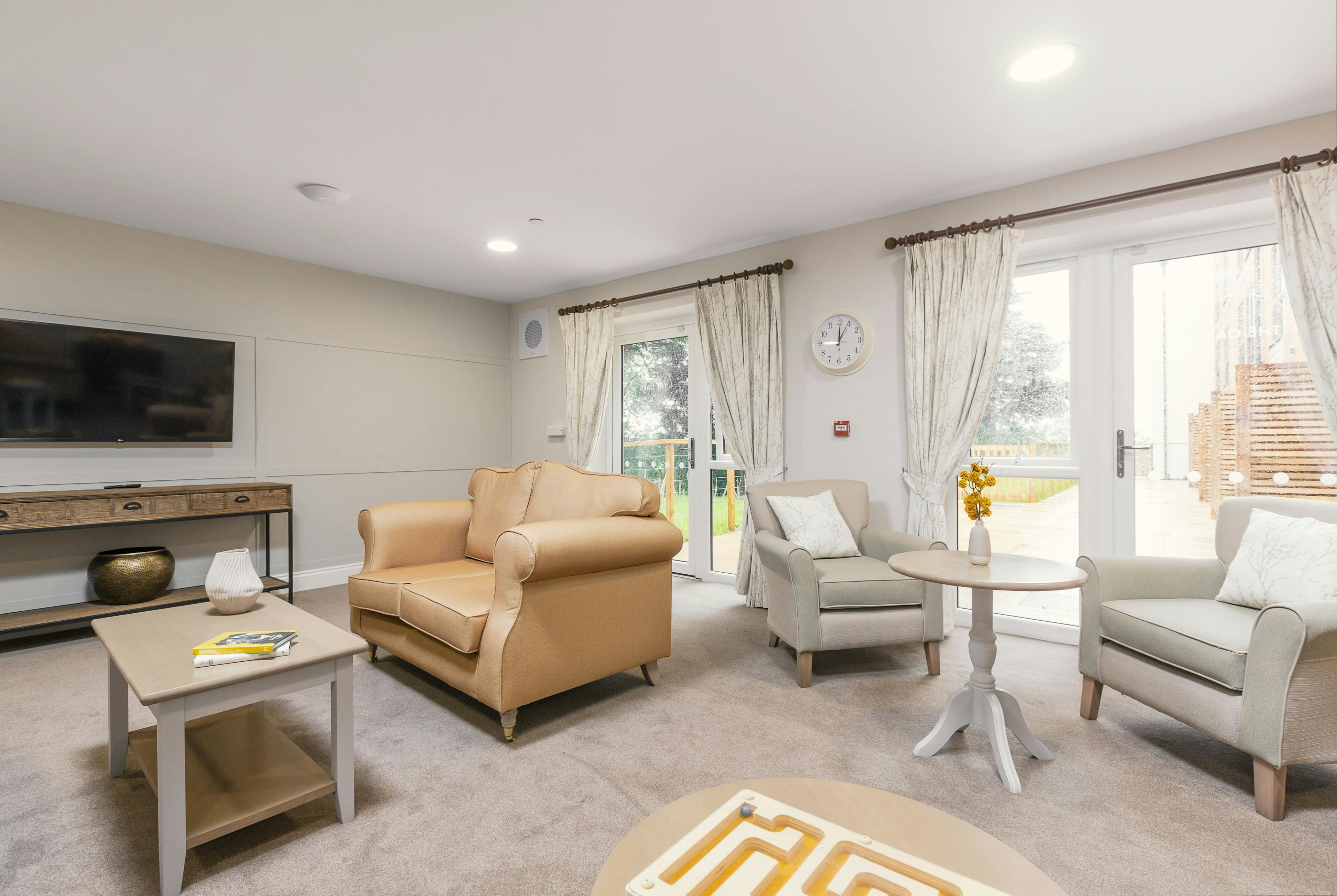 Lounge of The Oaks care home in Birmingham, West Midlands