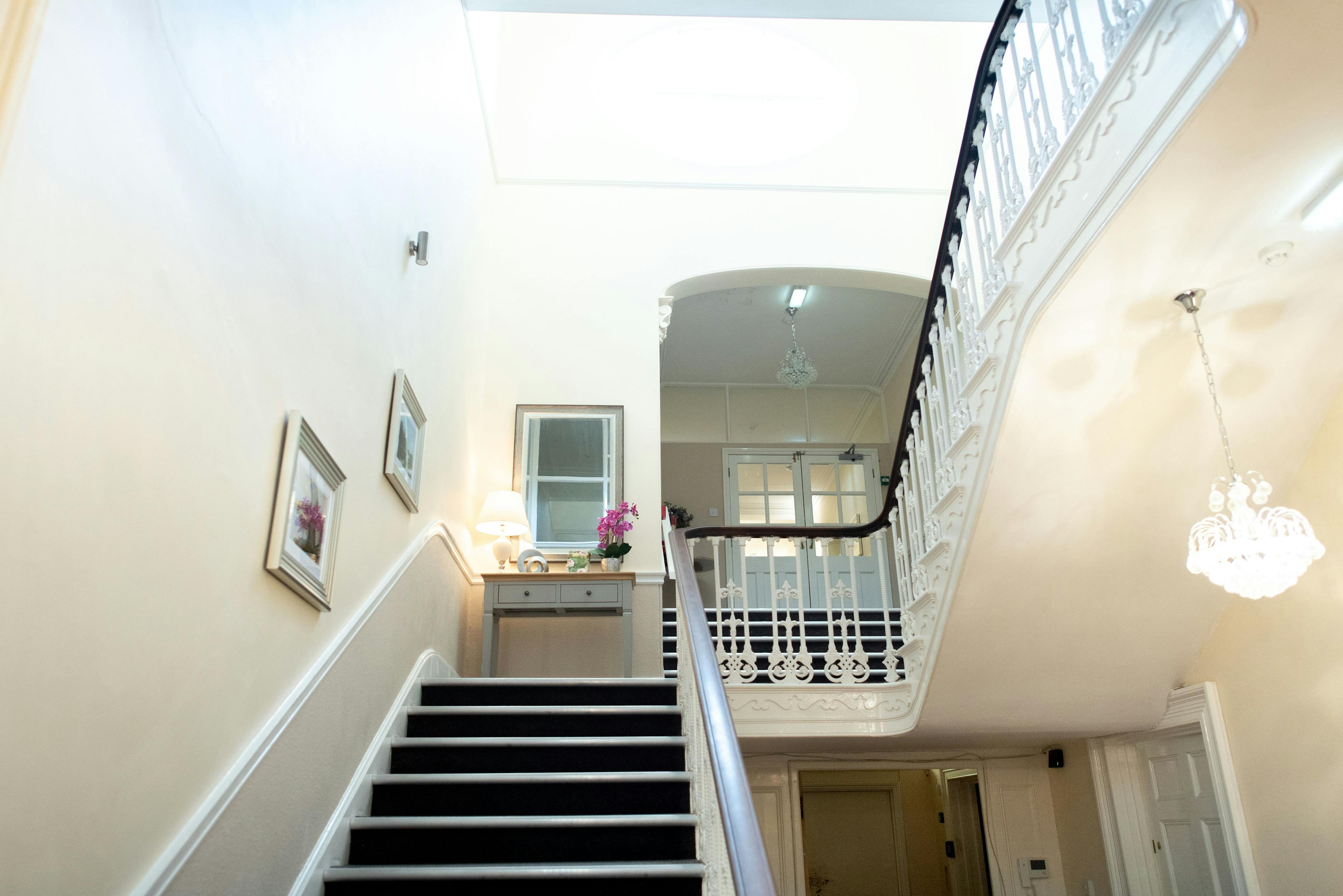 Hallway of Halstead Hall care home in Braintree, Essex