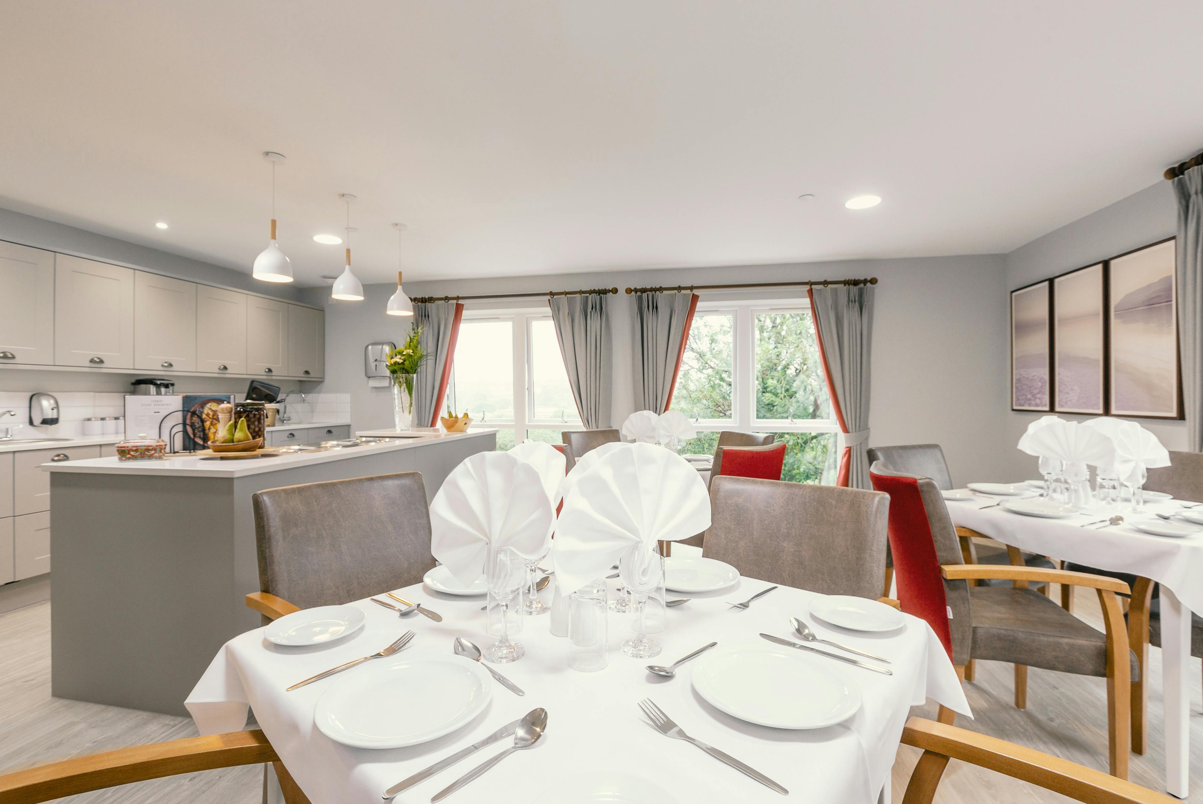 Dining room of The Oaks care home in Birmingham, West Midlands