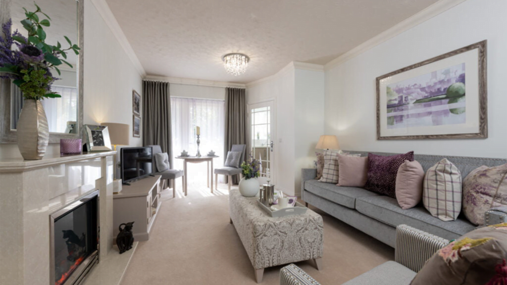 Lounge of Langton Lodge retirement development in Staines-upon-Thames, Surrey