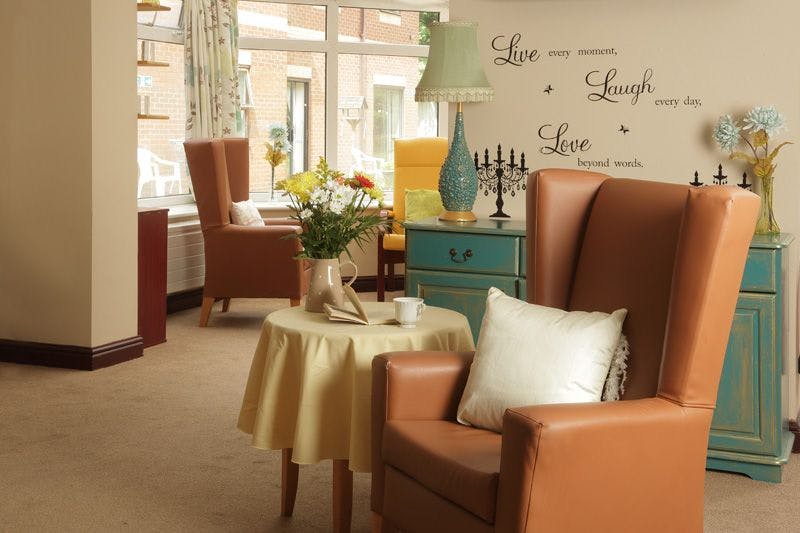 Communal Lounge of Riverside Care Home in Hyde, Tameside