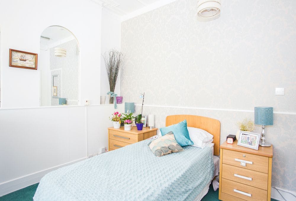 Bedroom at Roseacres Care Home in London, Greater London