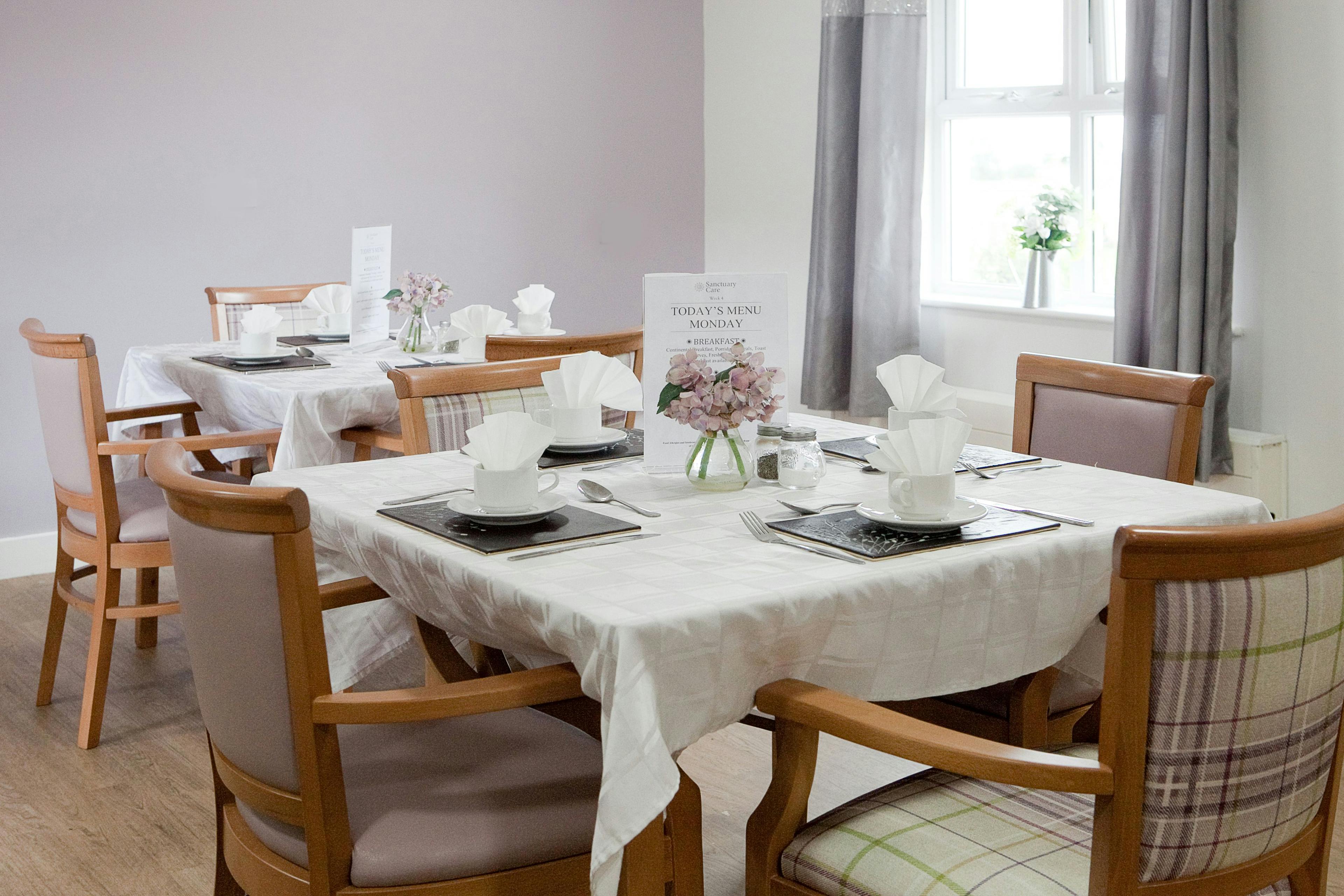 Dining area at Rushyfields Residential & Nursing, Brandon, Durham