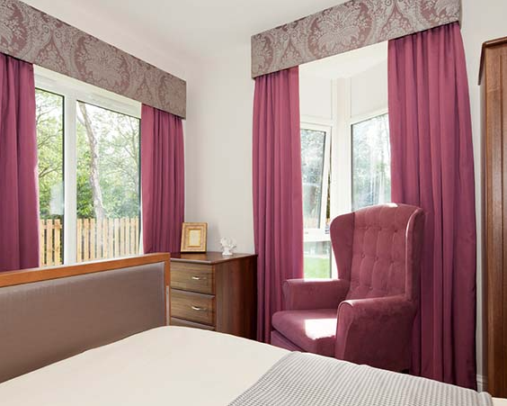 Bedroom of Haxelwell care home in Heswall, Wirral