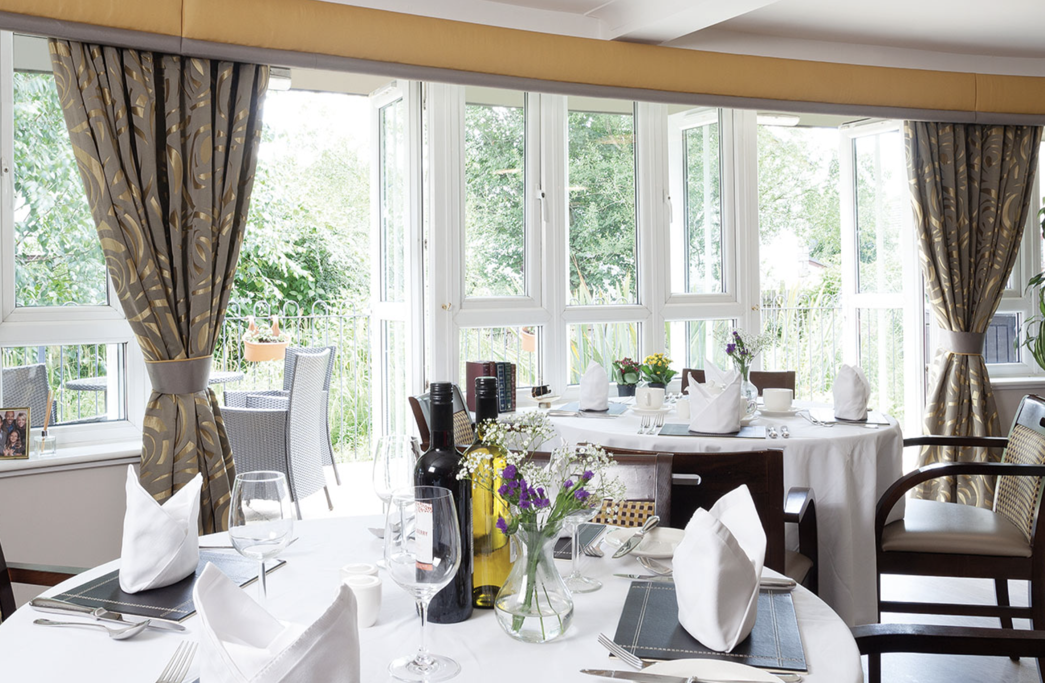 Dining area of Heron Hill care home in Kendal, Cumbria