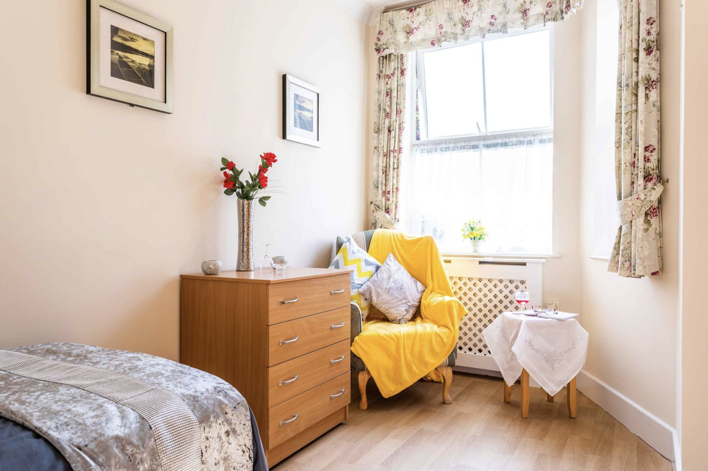 Bedroom of Haslington Lodge care home in Greenhithe, Dartford