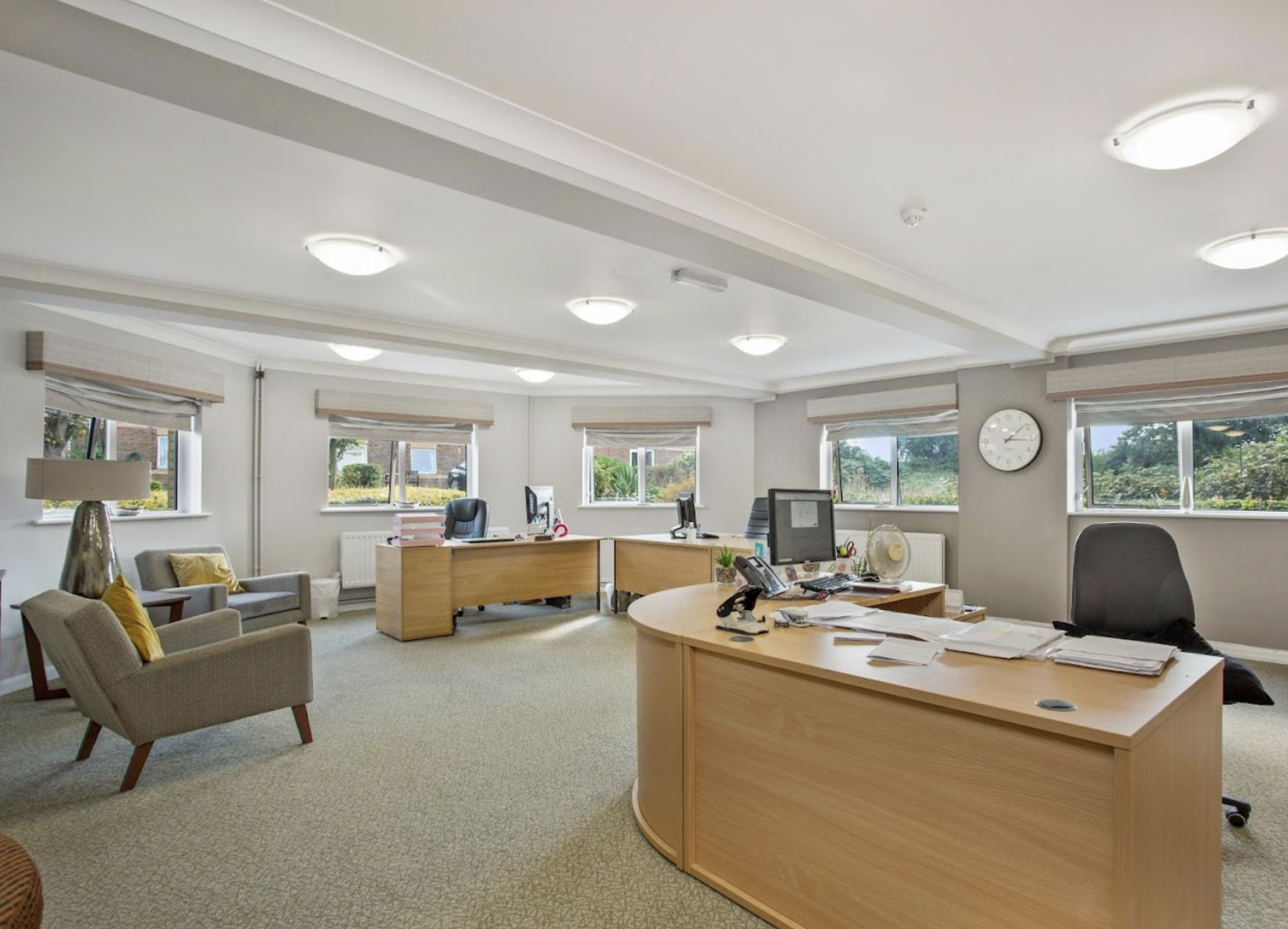 Reception of Wombell Hall care home in Northfleet, Gravesend