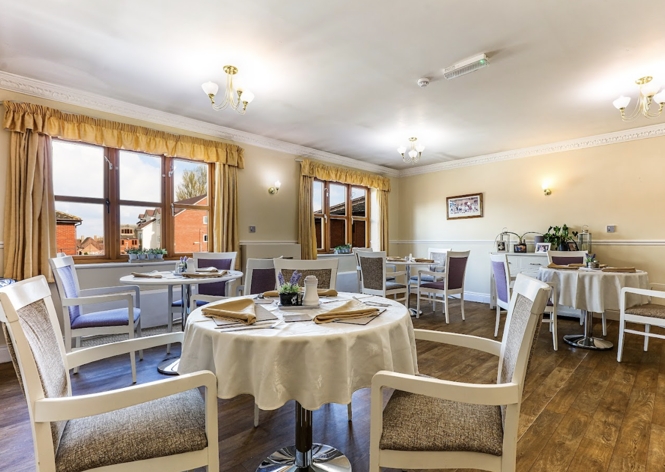 Dining room of Harmony House care home in Nuneaton, Warwickshire