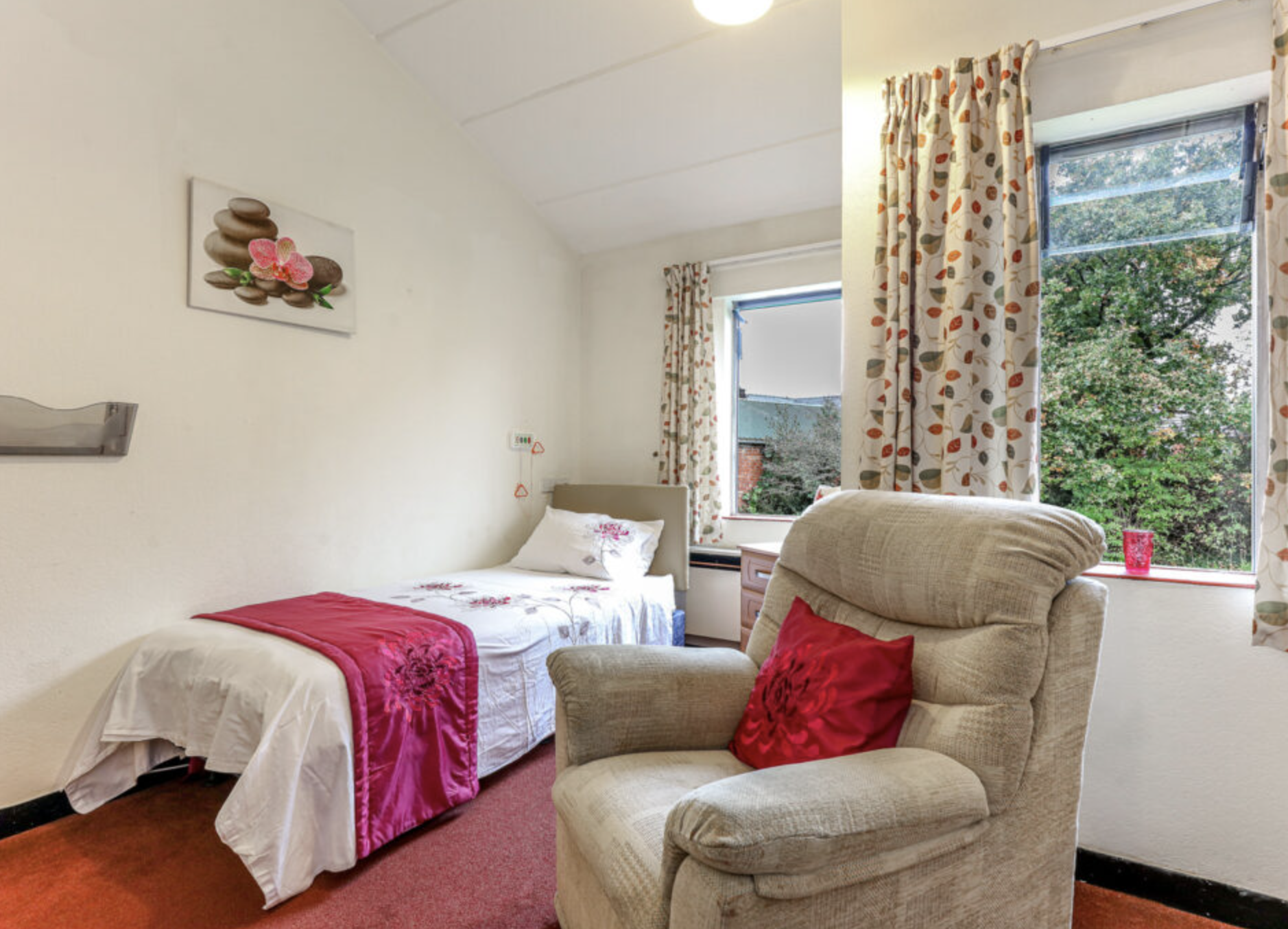 Bedroom of Crossways care home in Northwich, Cheshire