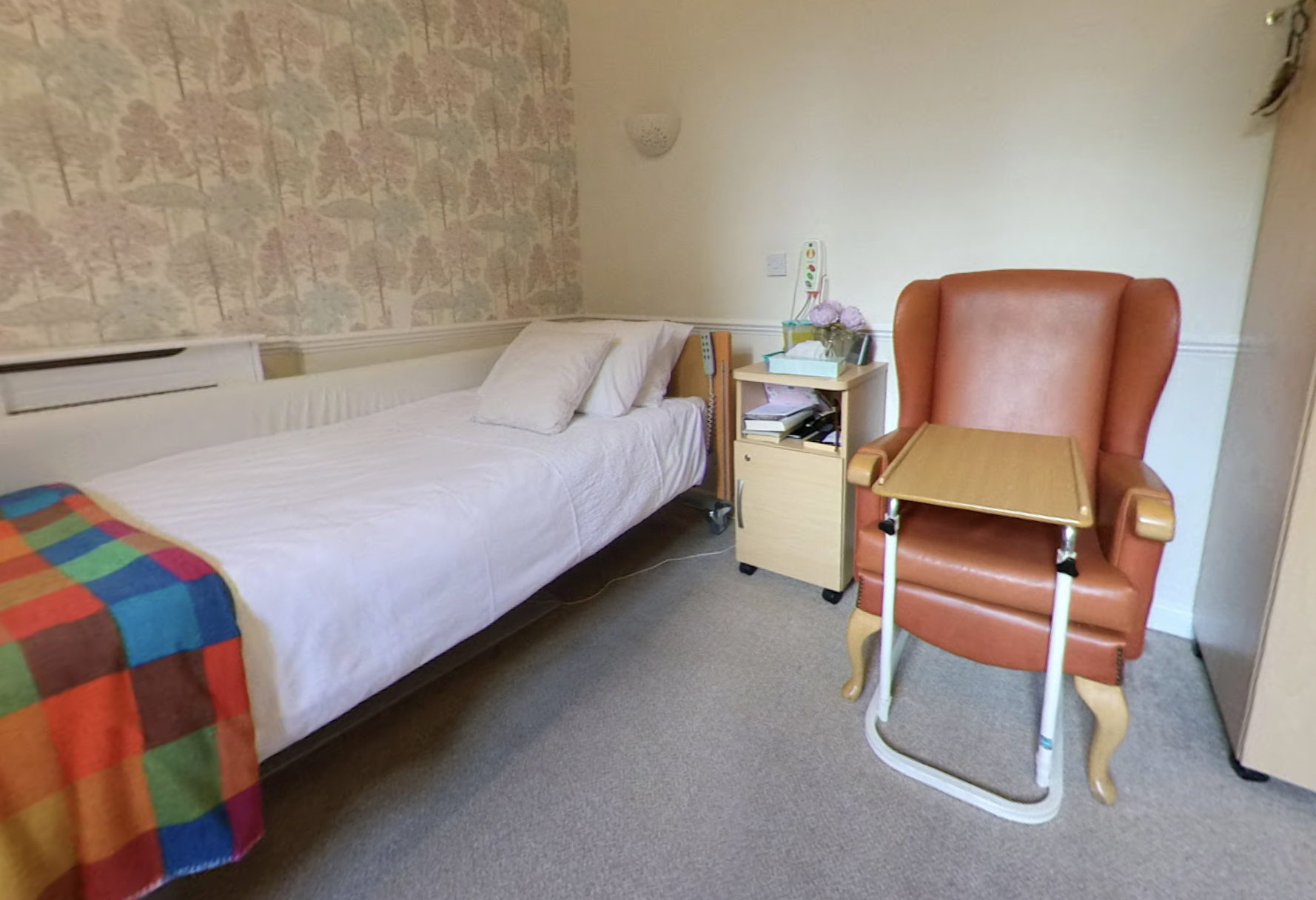 Bedroom at Peel Moat Care Home in Stockport, Greater Manchester 