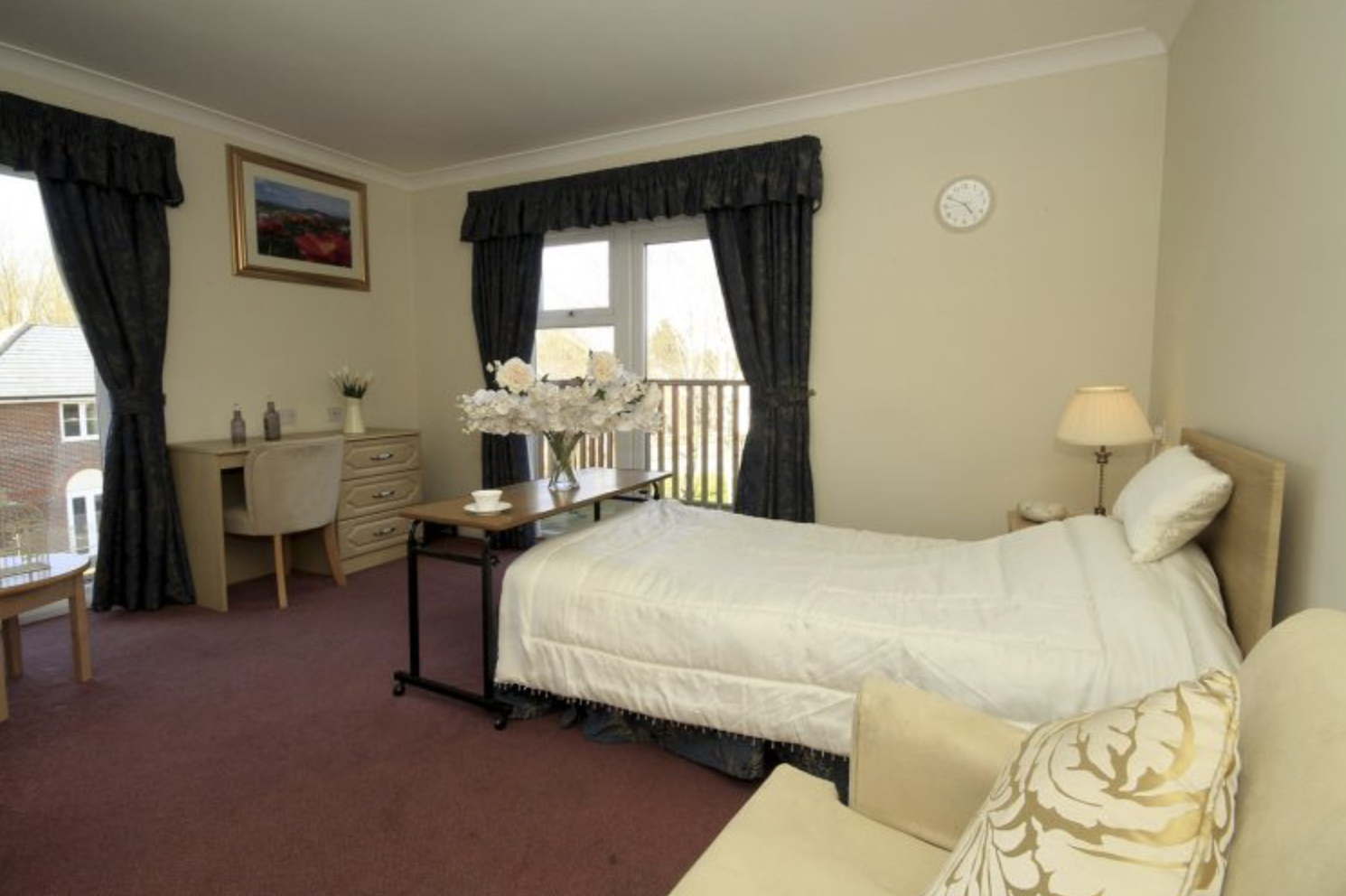 Bedroom of Hillside care home in Sudbury, Suffolk