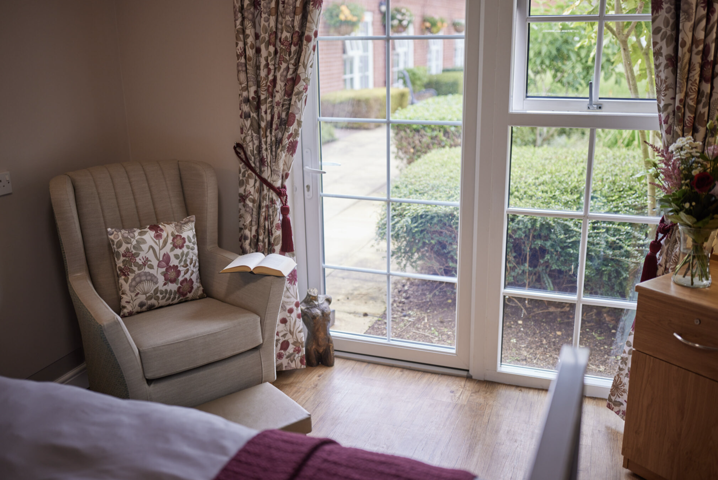 Bedroom of The Close care home in Burcot, Abingdon
