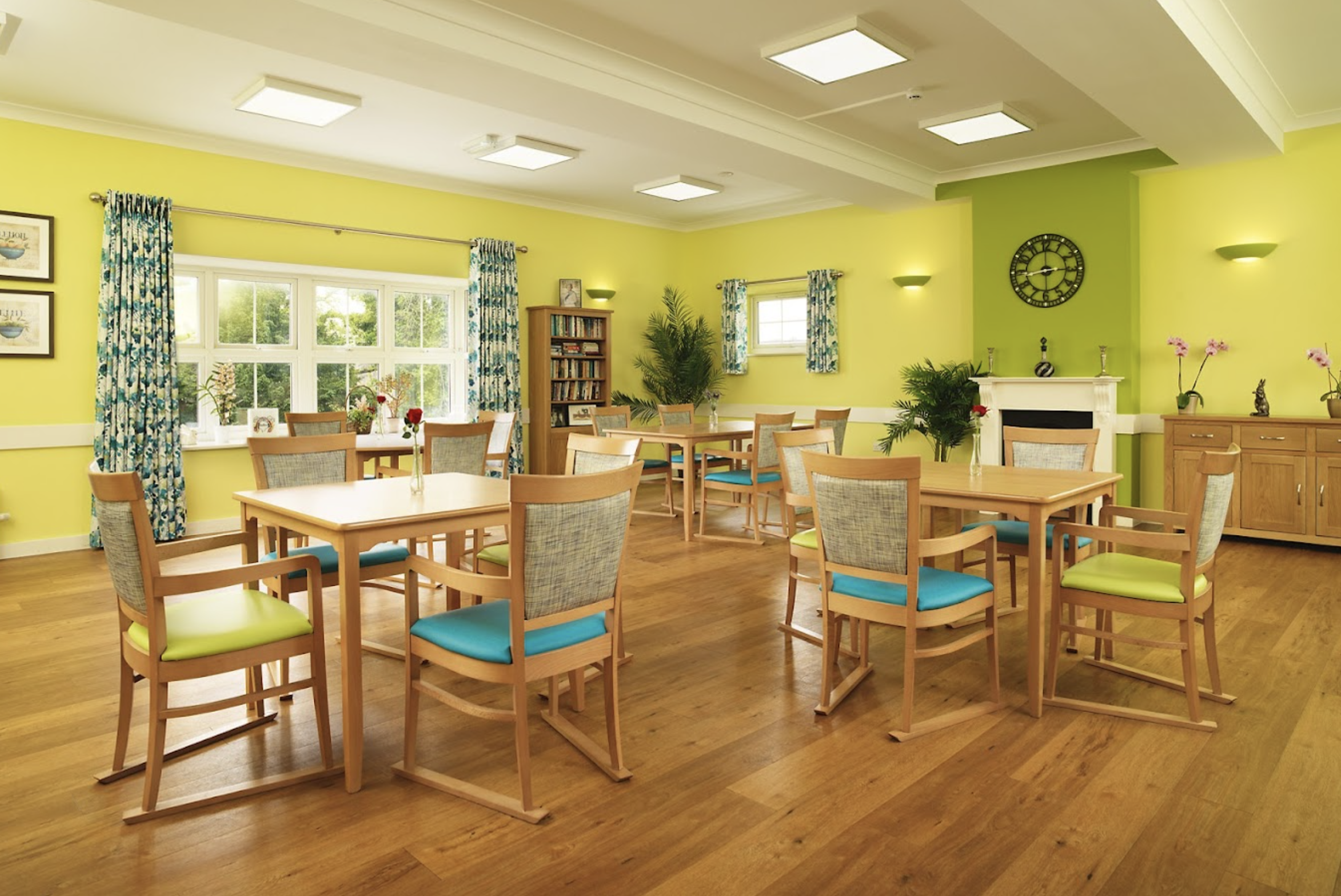 Dining area of Highfield House care home in Ryde, Isle of Wight