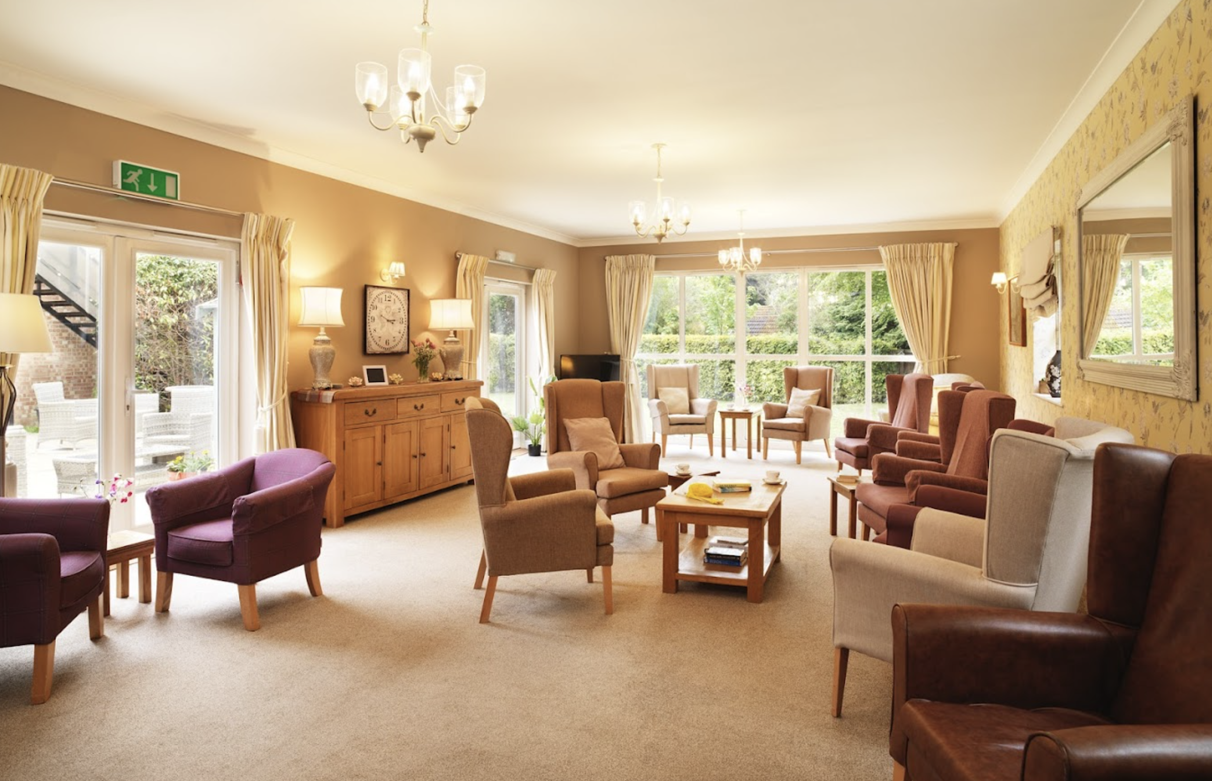 Lounge of Belford House care home in Alton, Hampshire