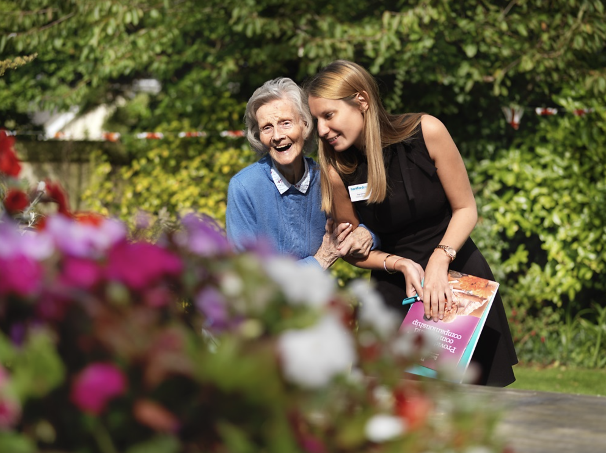 Garden and resident of Belford House care home in Alton, Hampshire