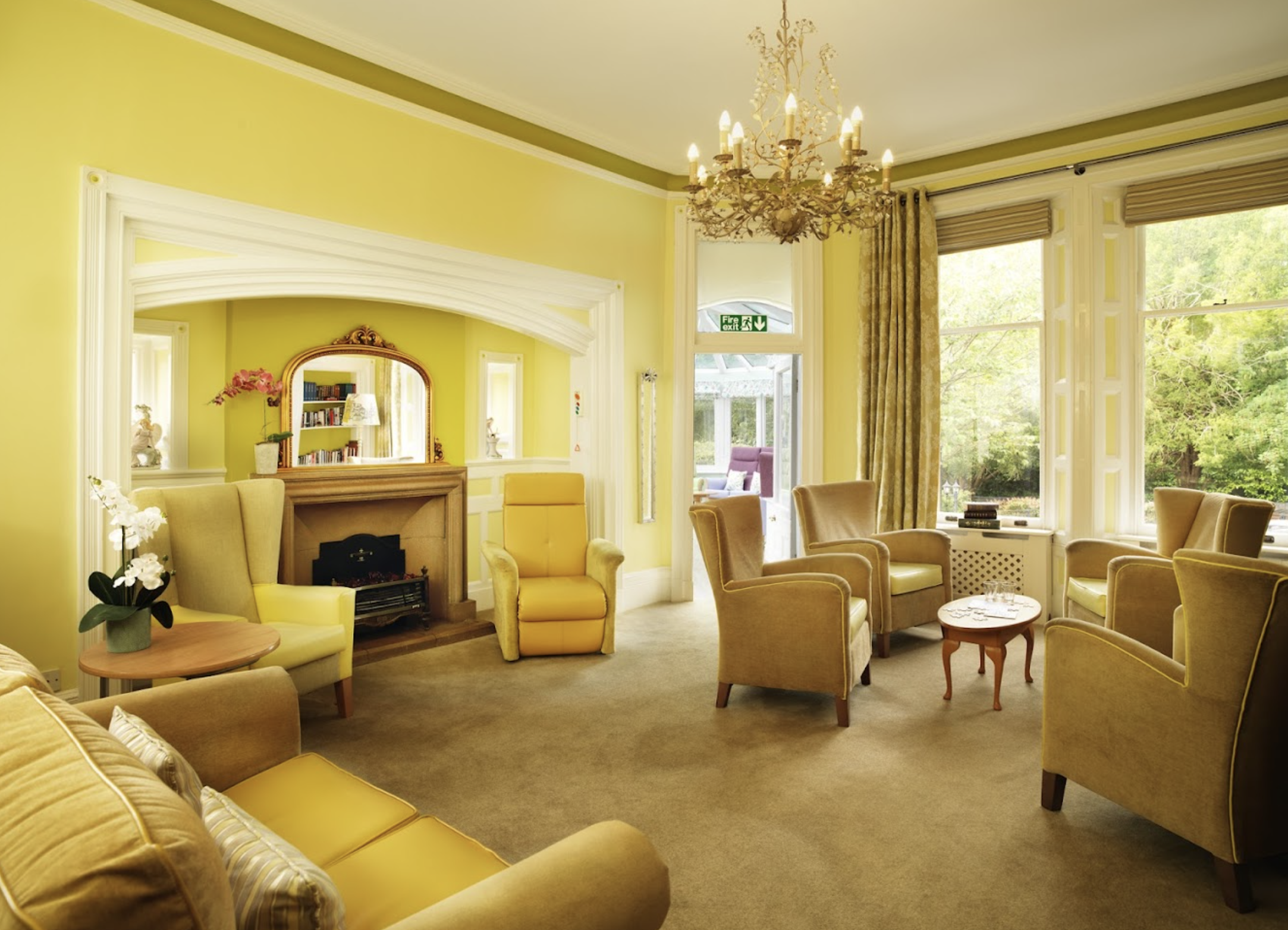 Lounge of Stokeleigh care home in Stoke Bishop, Bristol