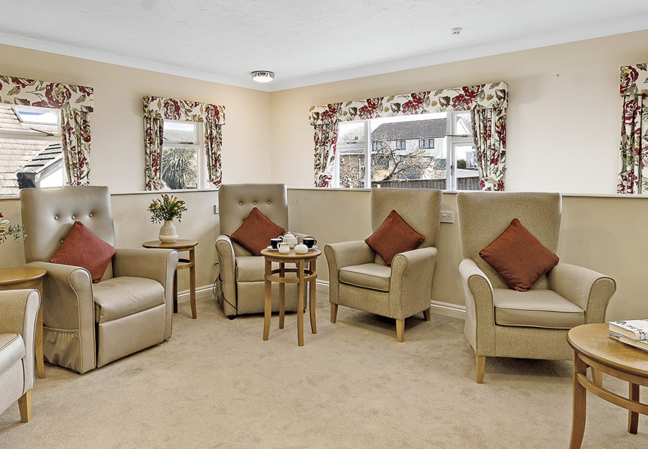 Lounge at The Laurels and Pine Lodge Care Home in Poole, Dorset