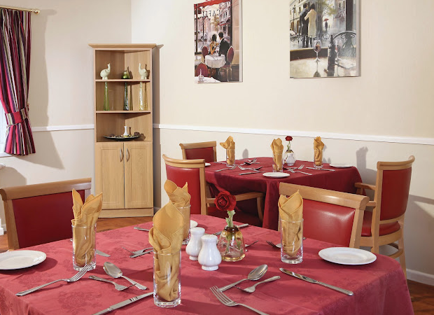 Dining room of Cherry Tree care home in Caldicot, Monmouthshire