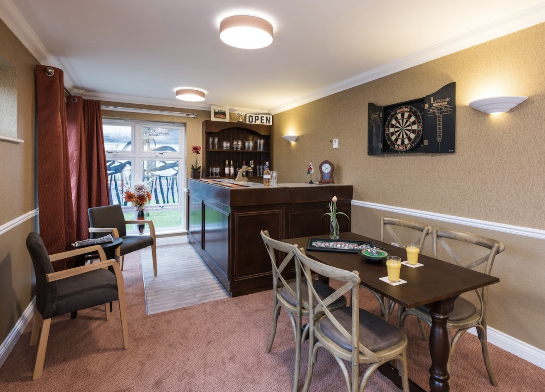 Pub of Shire Hall care home in Cardiff, Wales
