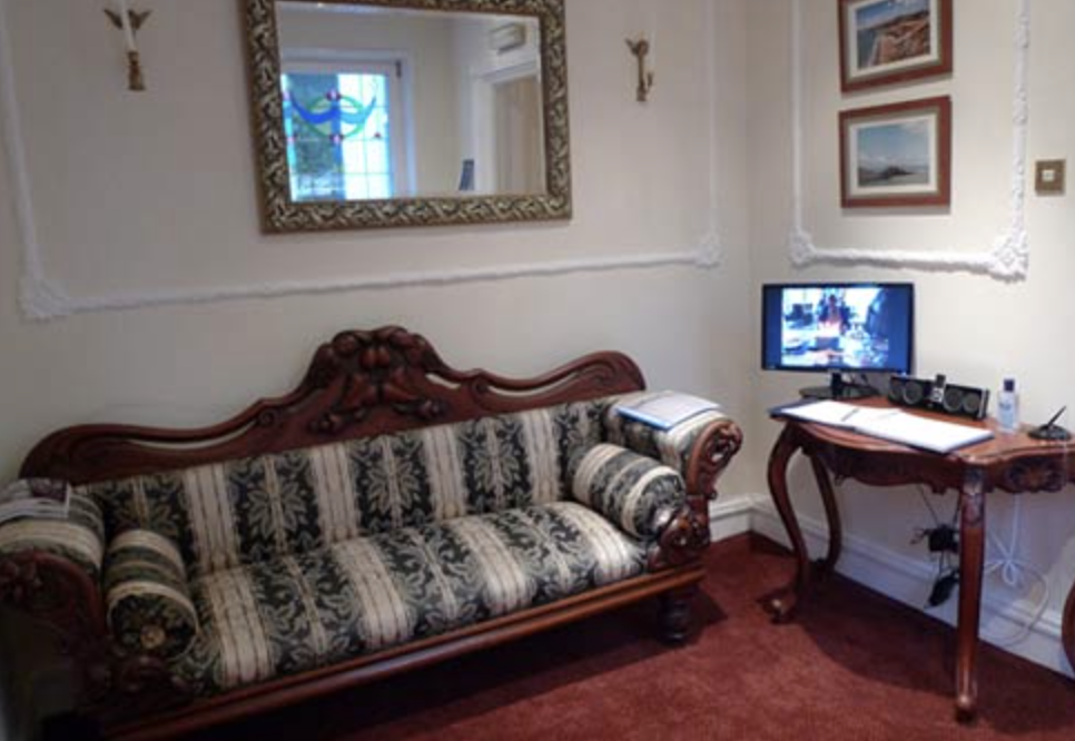Seating area of The Newton Grange care home in Langland, Wales
