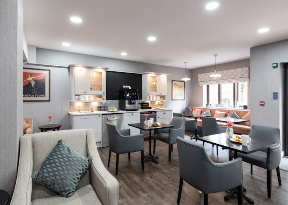 Lounge of Regency House care home in Cardiff, Wales