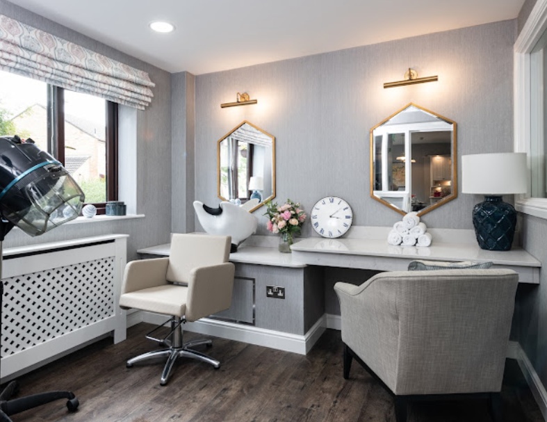 Salon of Regency House care home in Cardiff, Wales