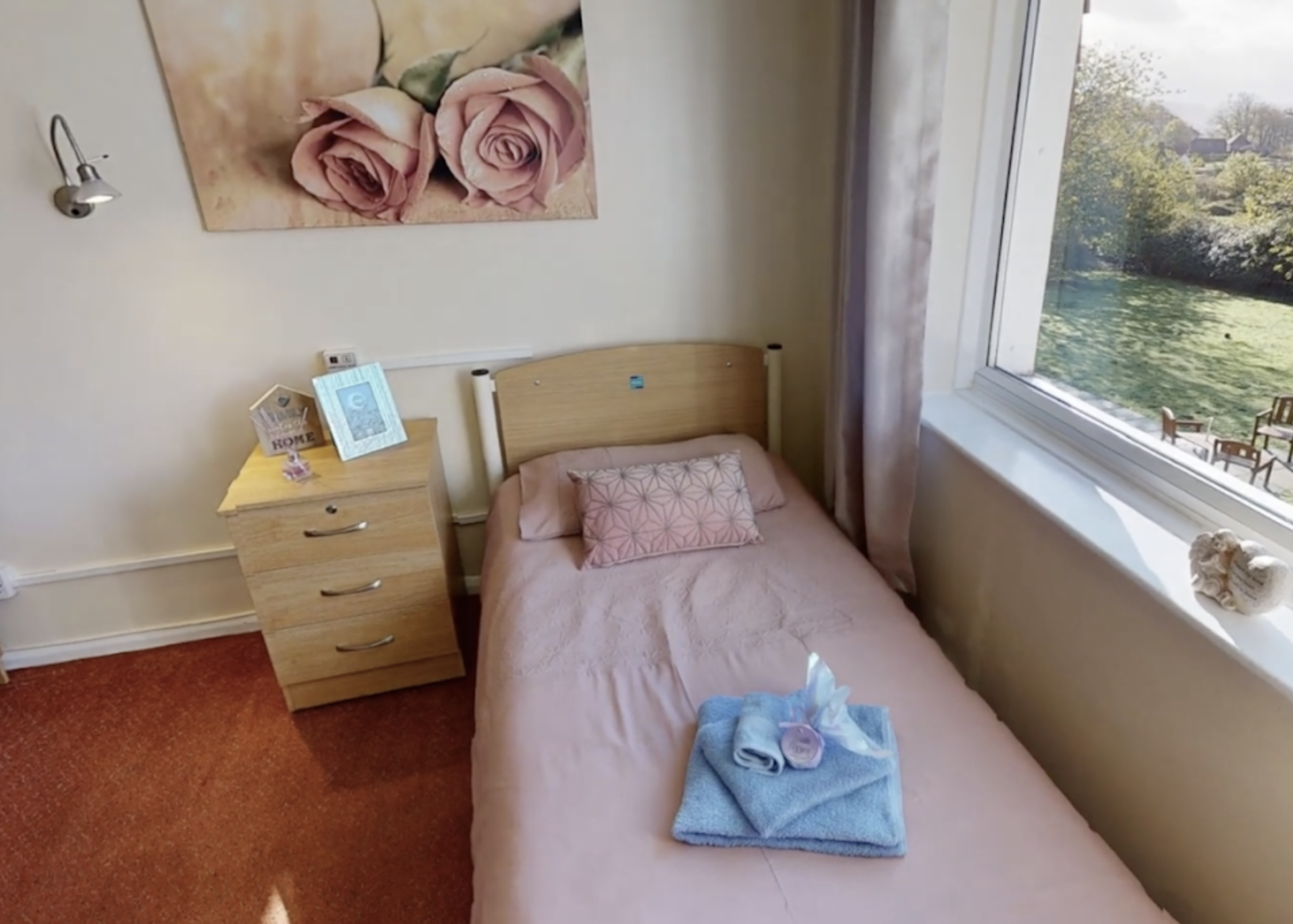 Bedroom of Roselands care home in Rye, East Sussex