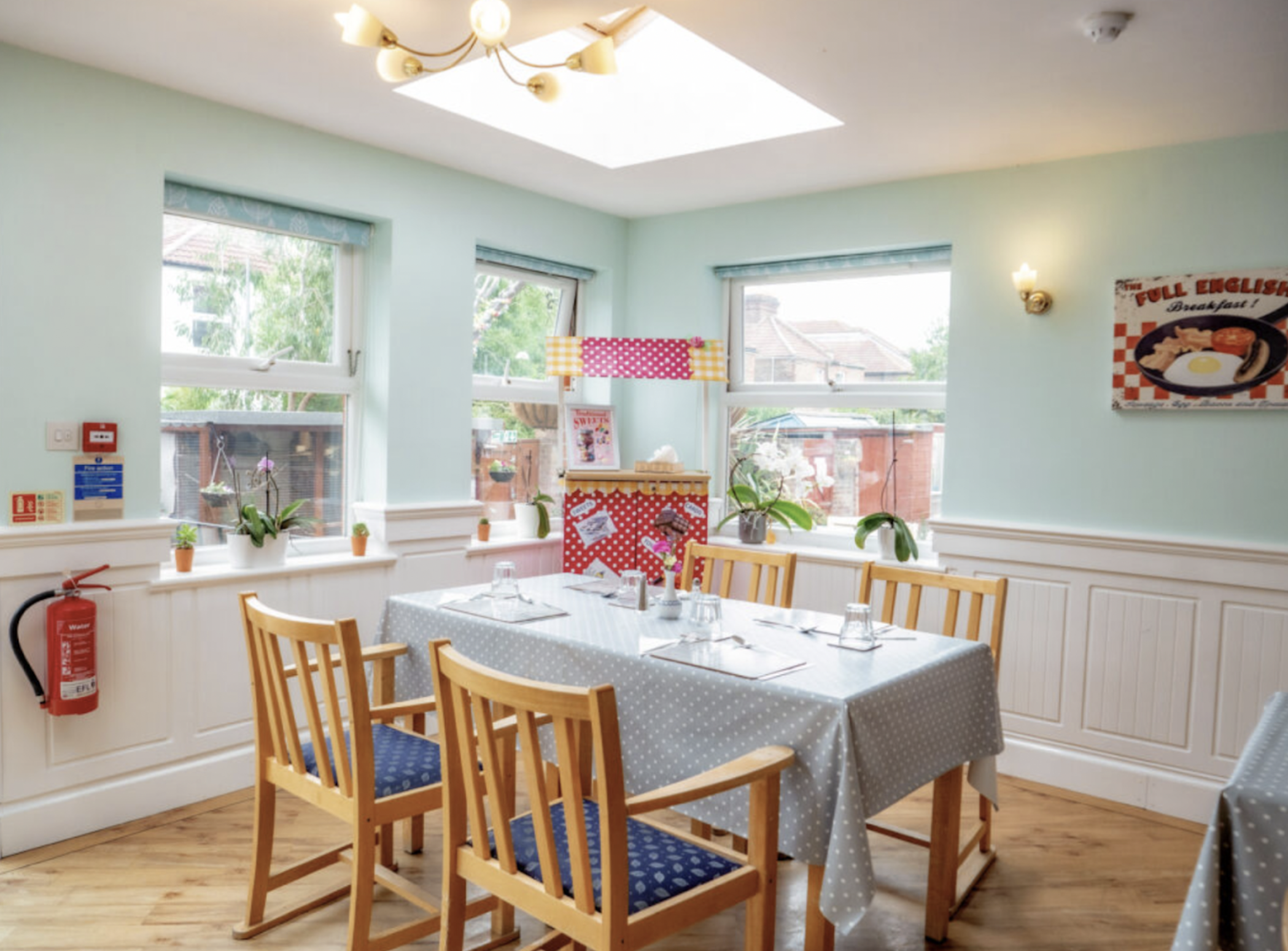Dining area of Roselands care home in Rye, East Sussex