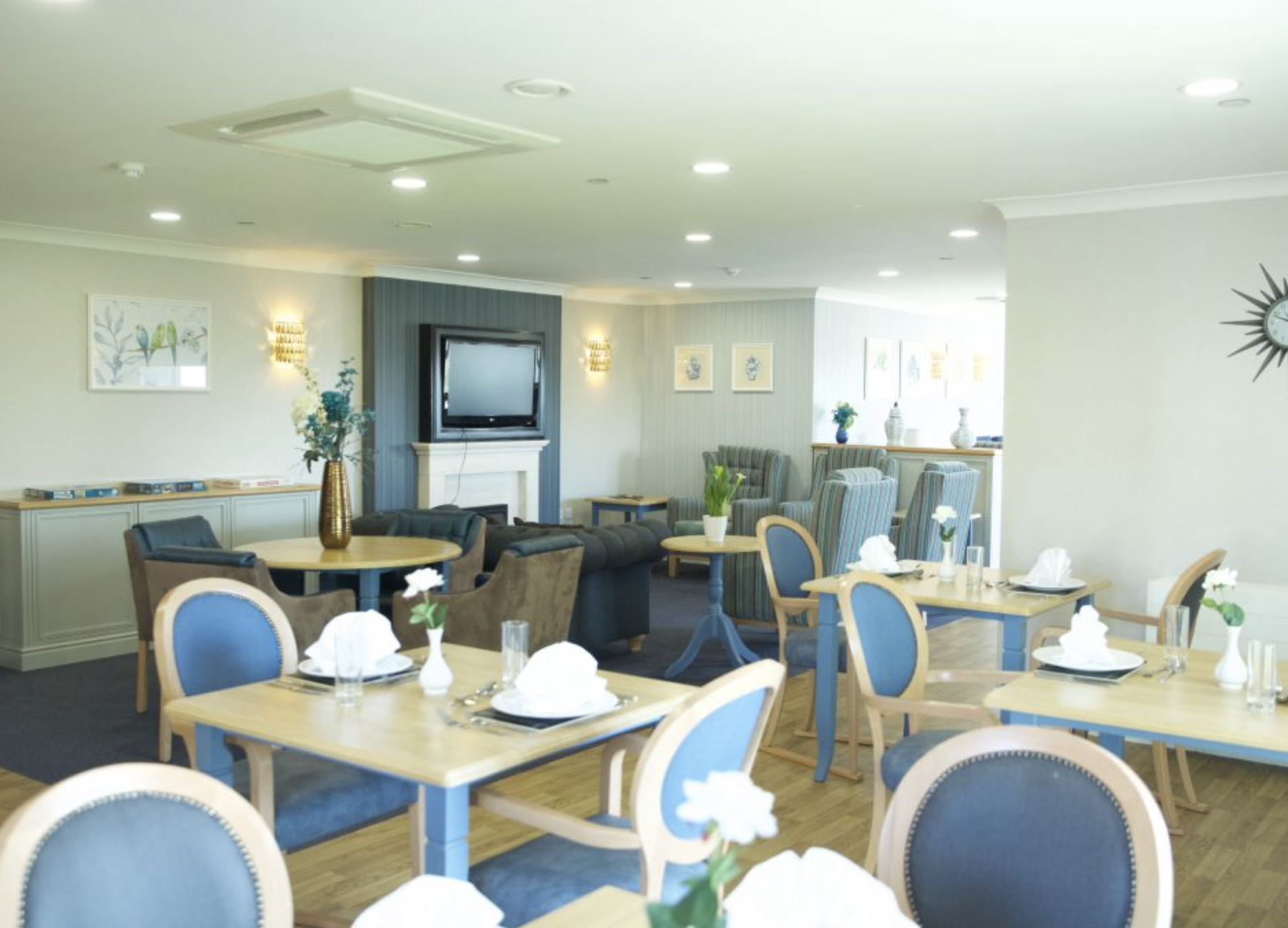 Dining area of Carlton Court care home in Barnet, London
