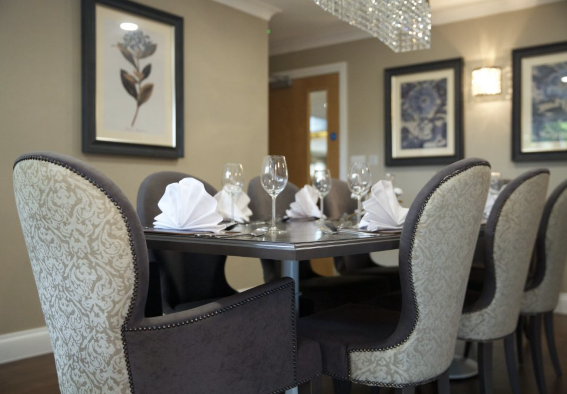 Private dining area of Carlton Court care home in Barnet, London
