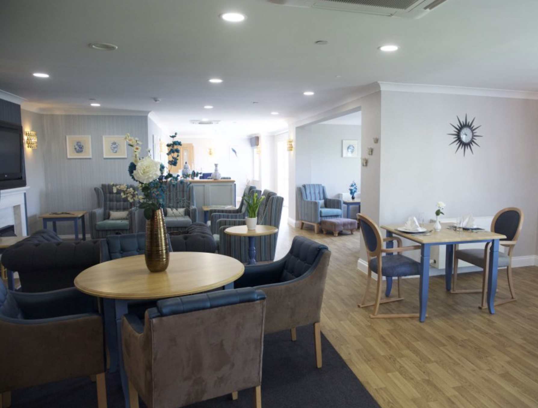 Dining area of Carlton Court care home in Barnet, London