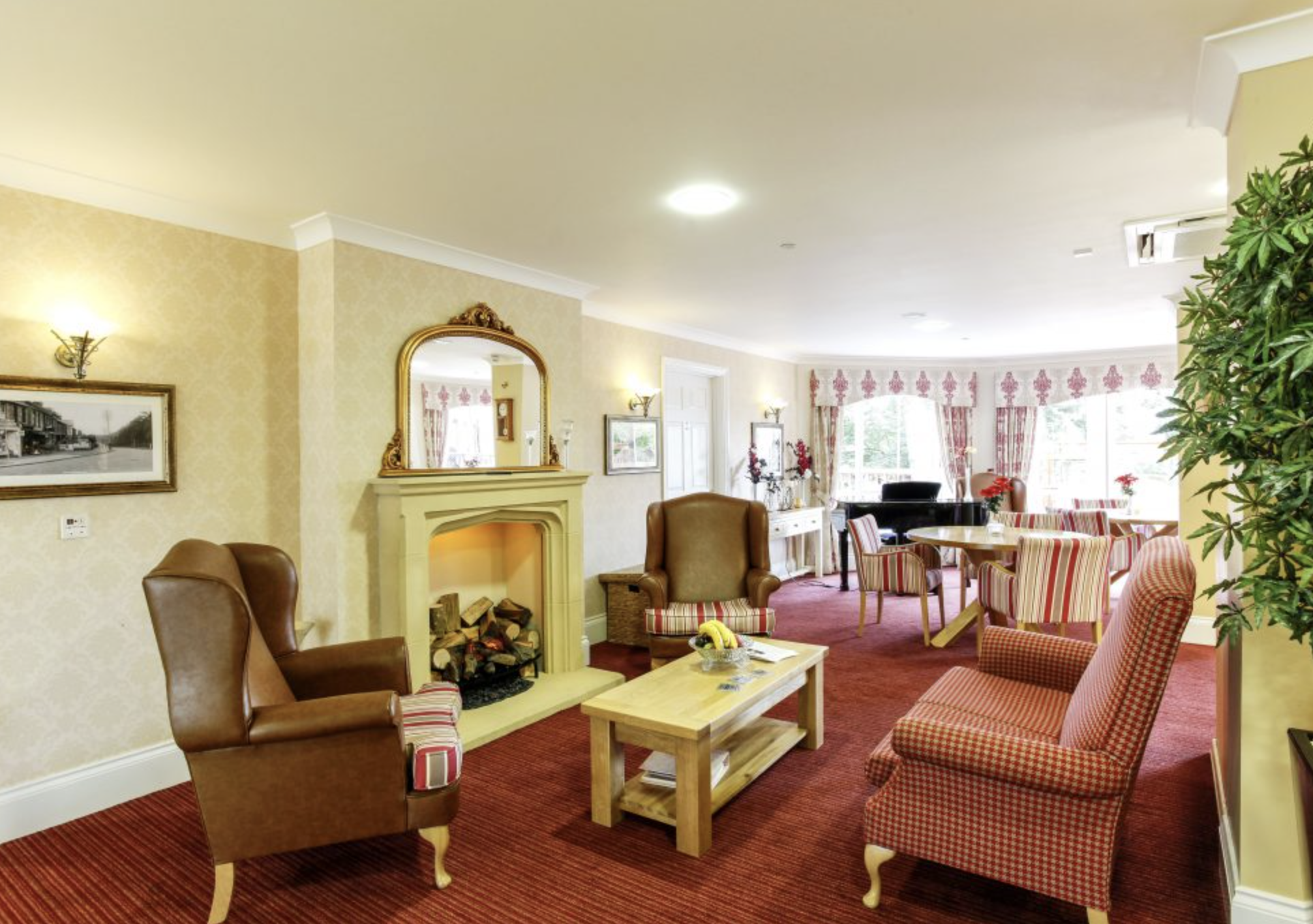 Lounge of Cooperscroft care home in Potters Bar, Hertfordshire