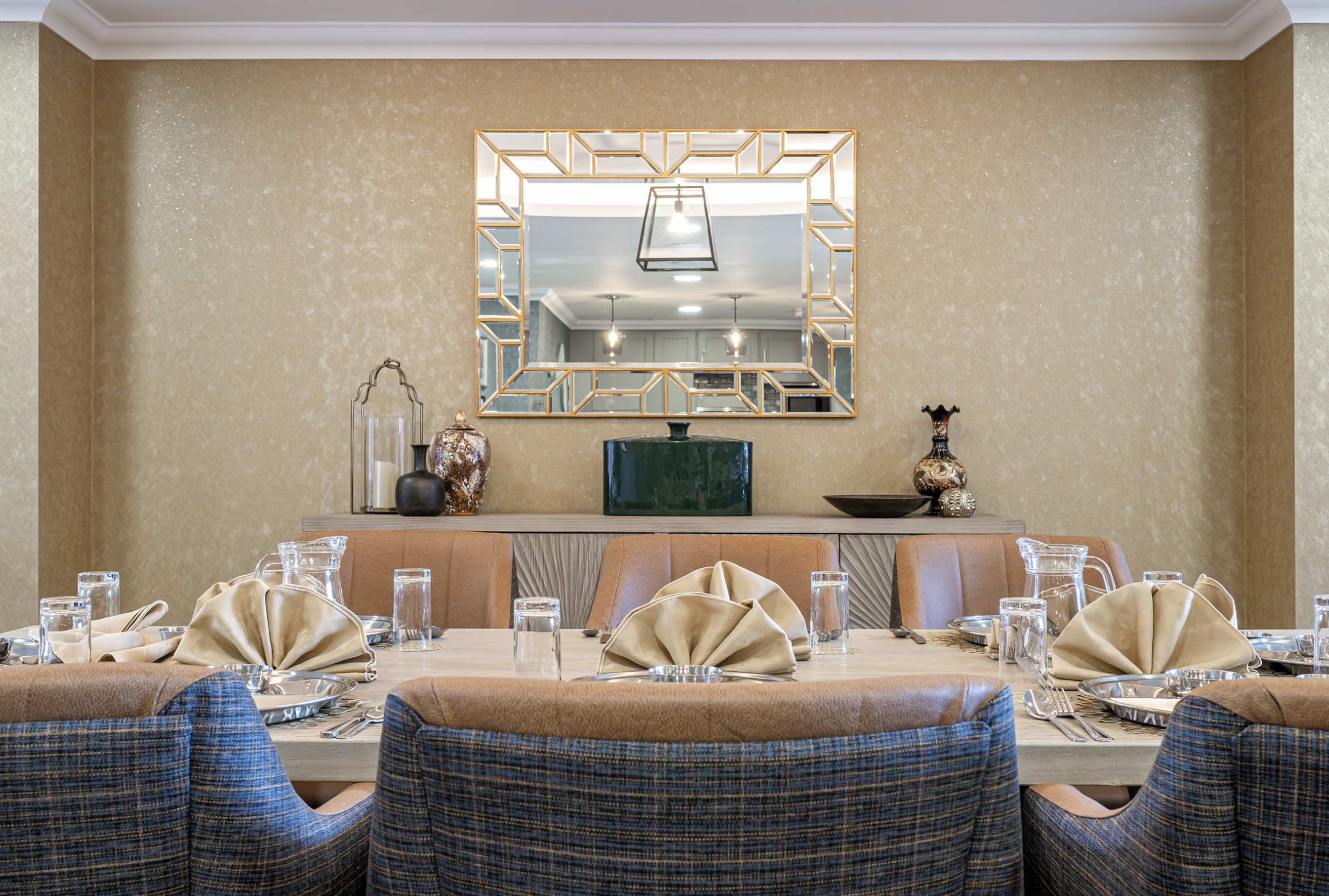 Private dining of Kailash Manor care home in Pinner, London