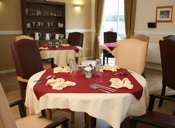Dining room of Ardenlea Court care home in Solihull, West Midlands