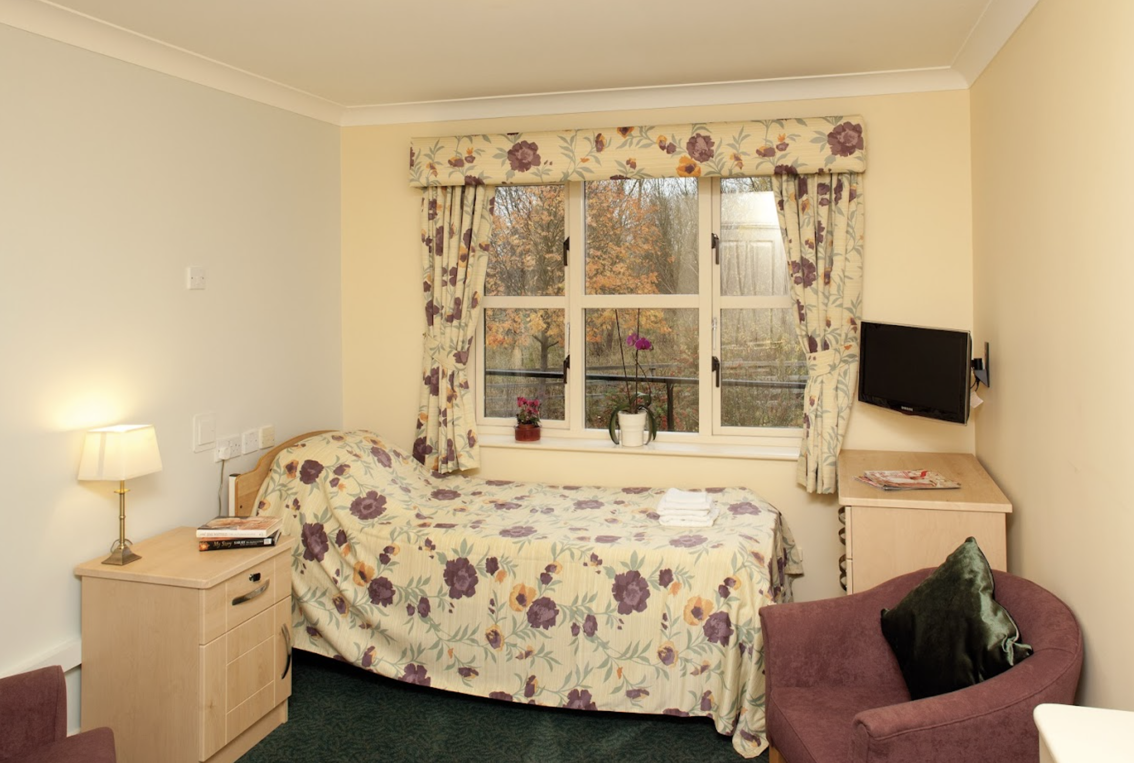 Bedroom of The Priory care home in Solihull, West Midlands