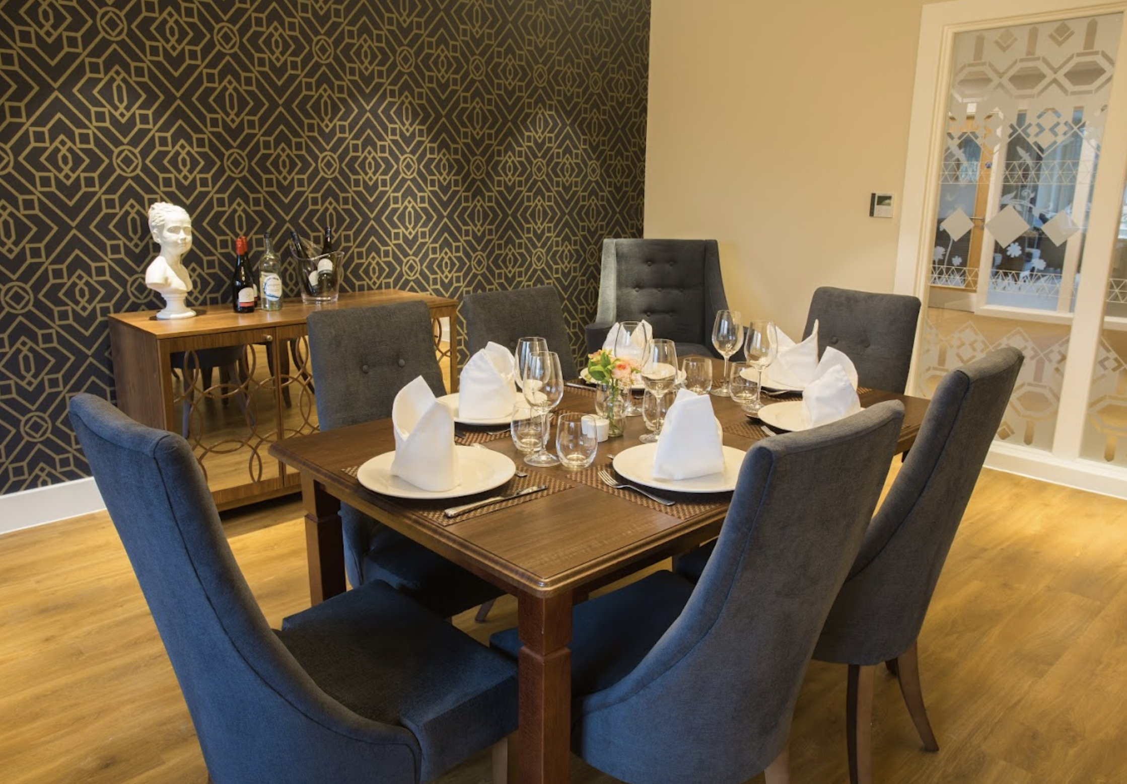 Private Dining Room of The Goldbridge care home in Haywards Health, Sussex