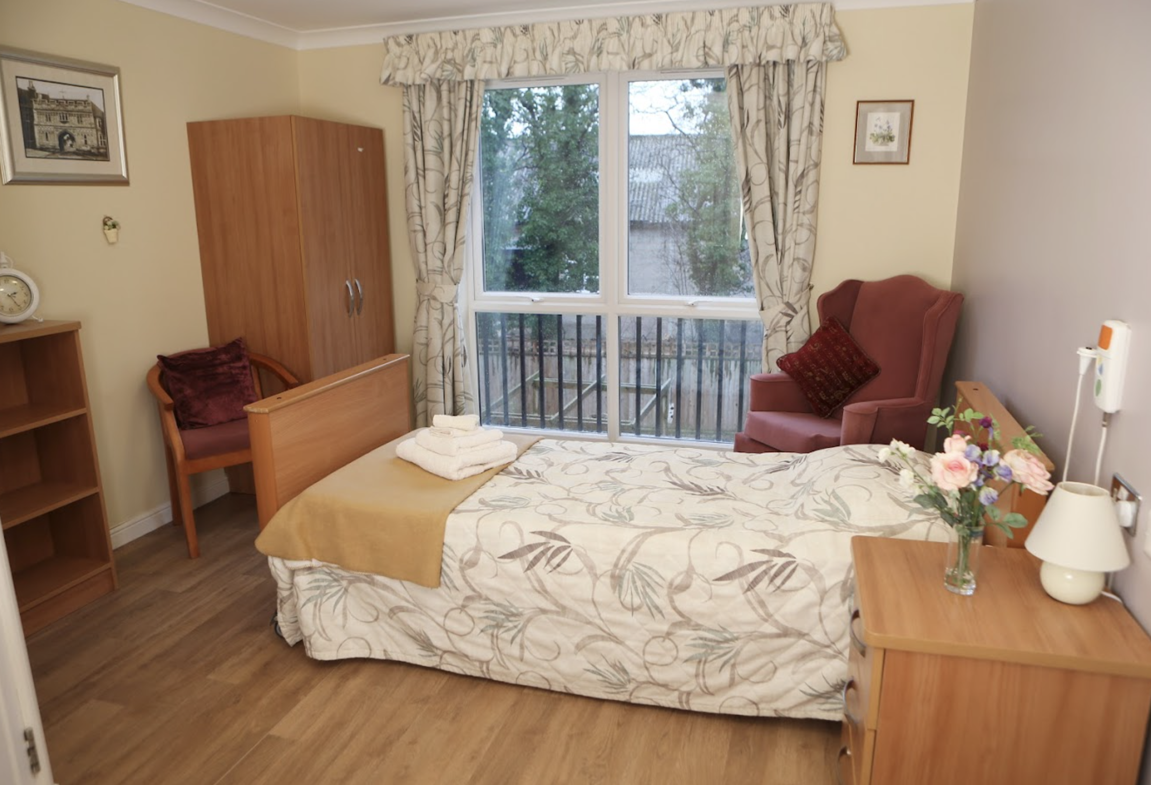 Bedroom of The Springs care home in Malvern, Worcestershire