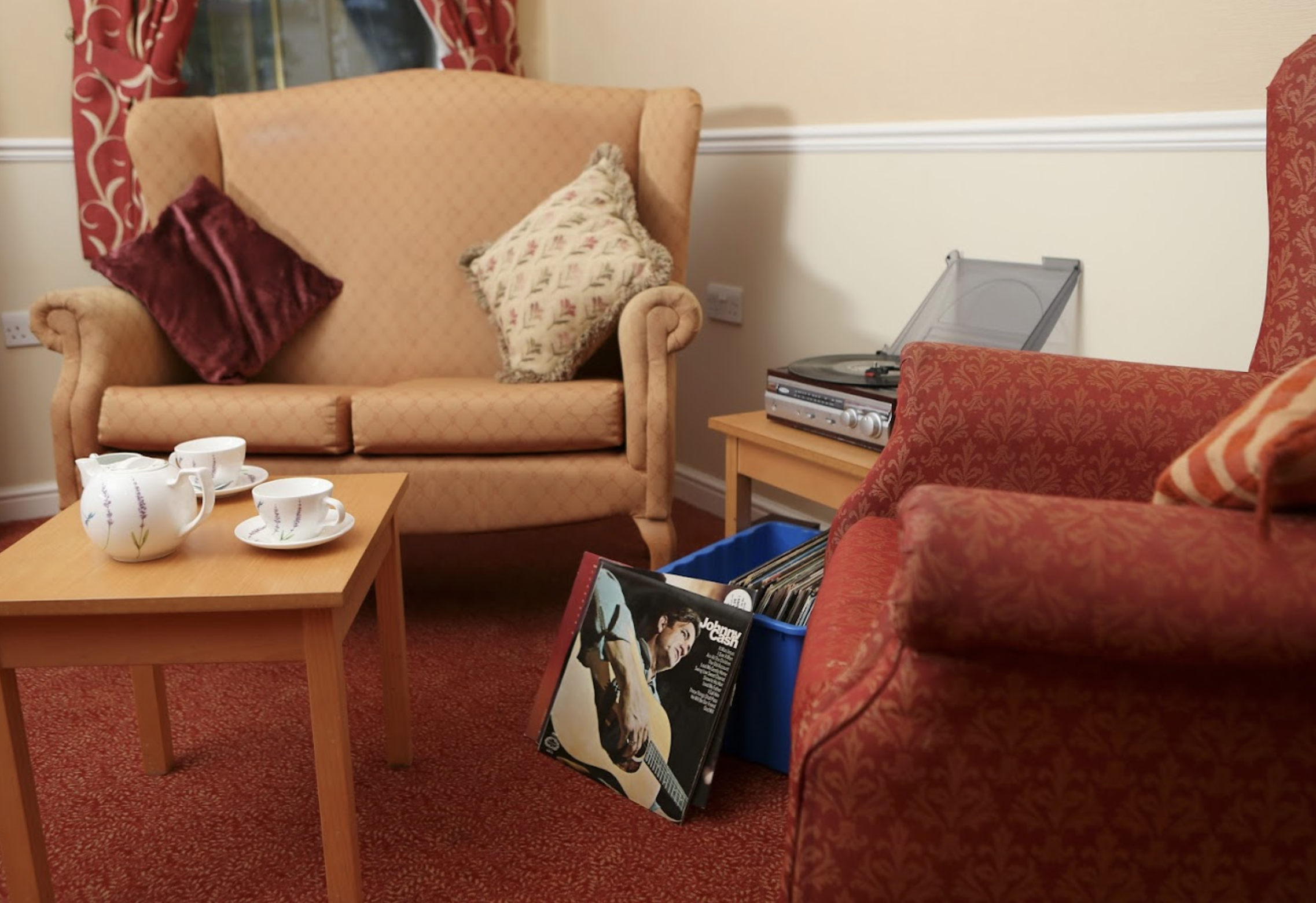 Lounge of The Springs care home in Malvern, Worcestershire