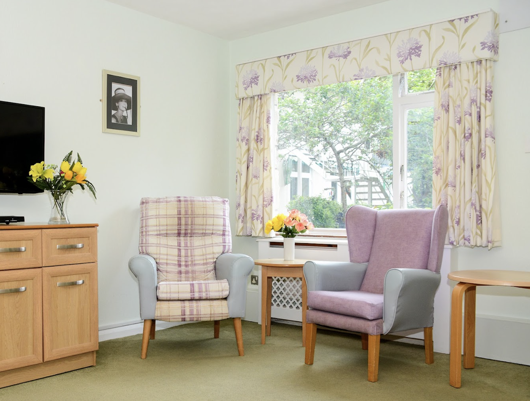 Lounge of Dorset House care home in Poole, Hampshire