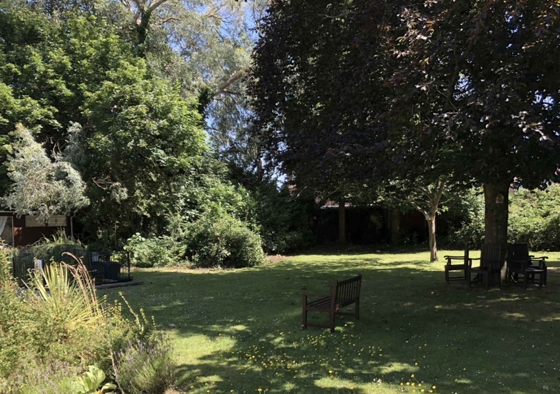 Garden of Dorset House care home in Poole, Hampshire