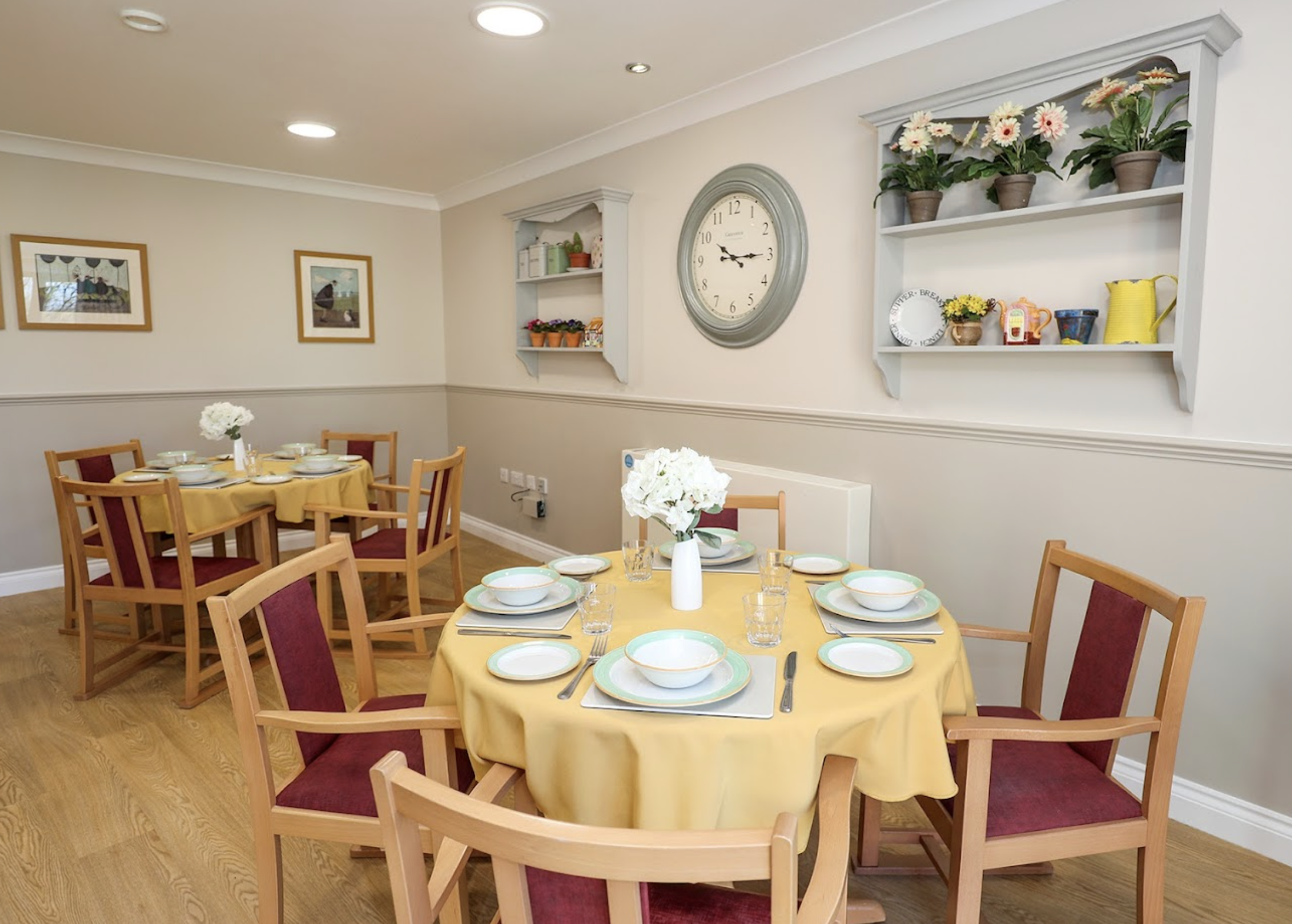 Dining room of Fern Brook Lodge care home in Gillingham, Dorset