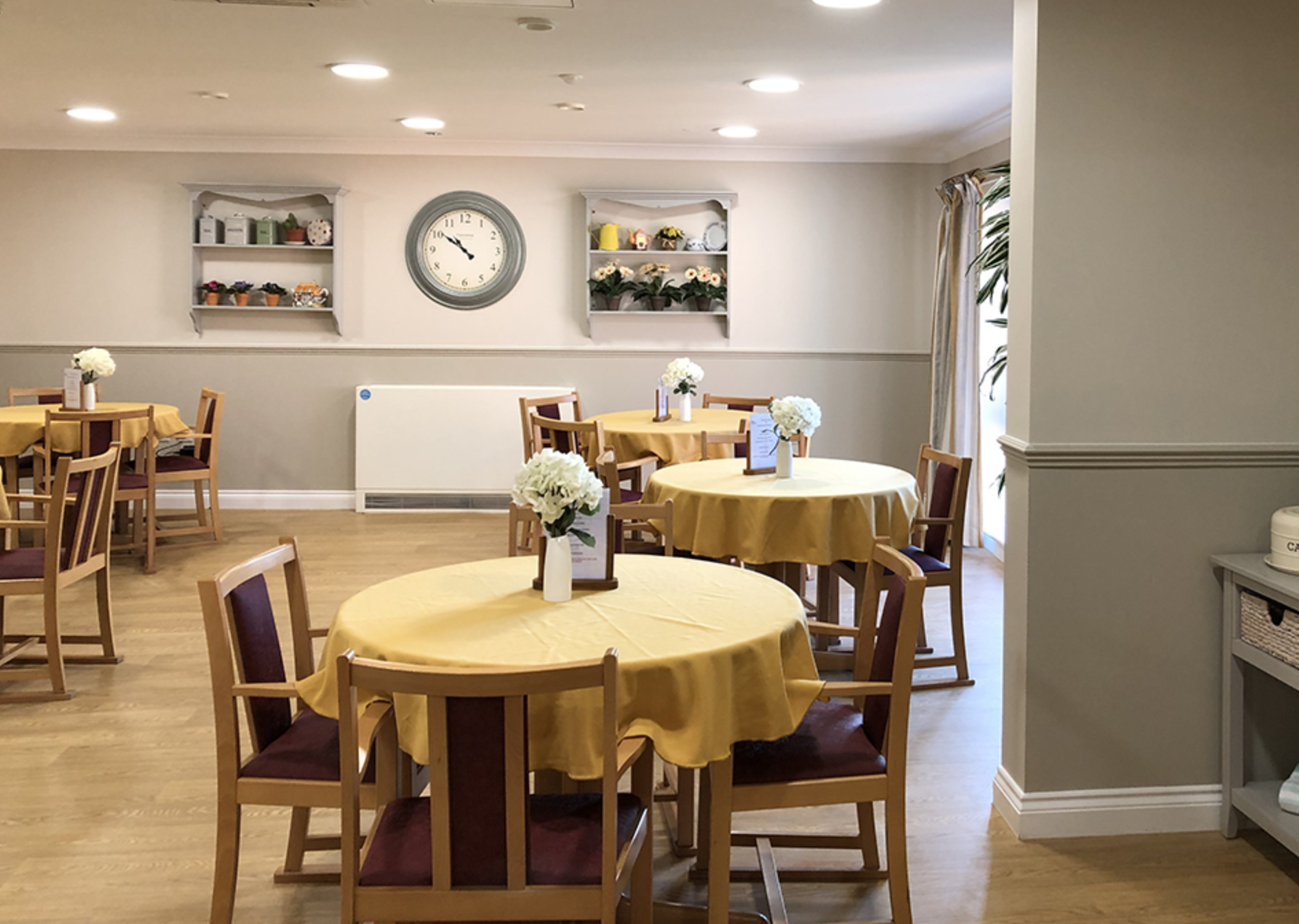 Dining room of Fern Brook Lodge care home in Gillingham, Dorset