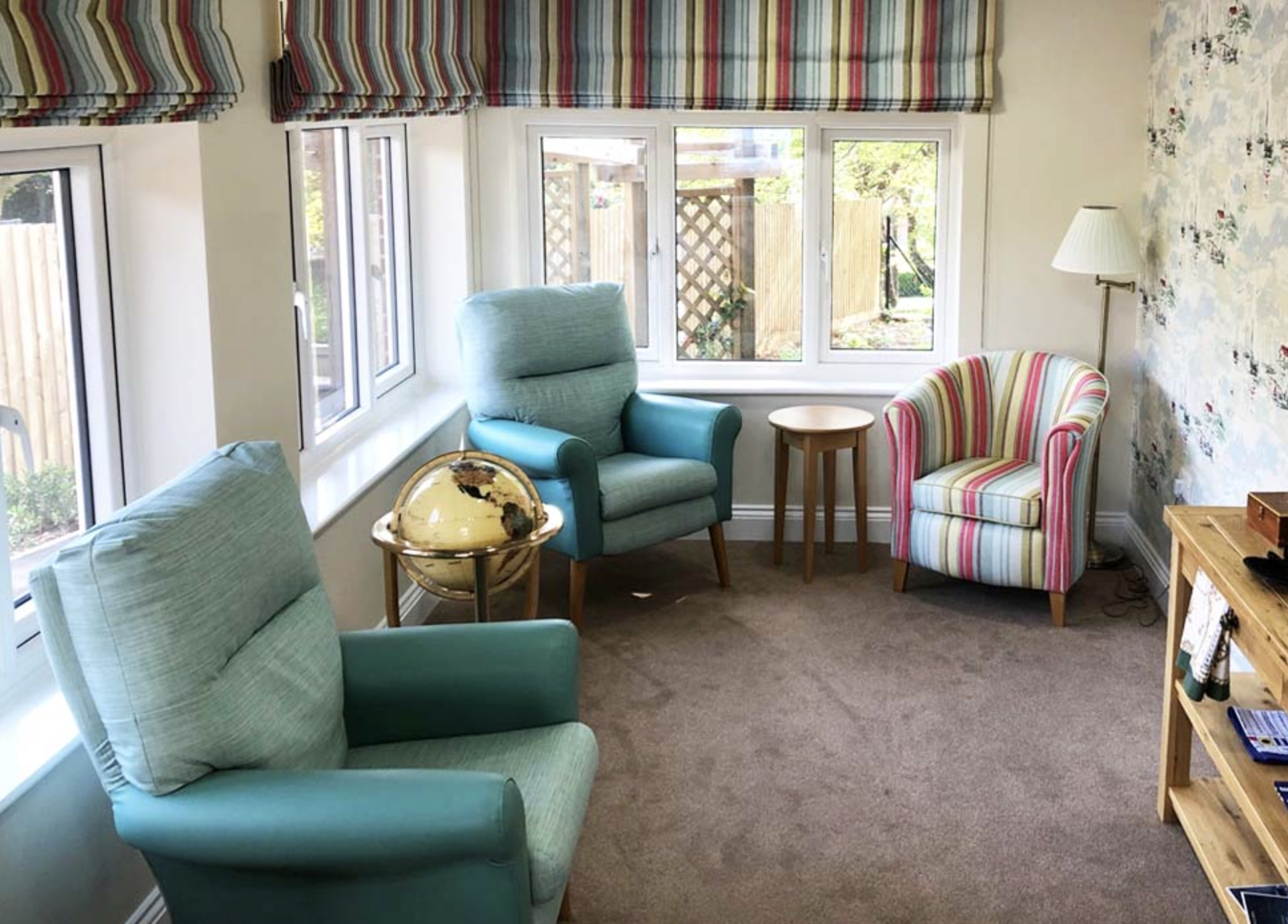 Lounge of Alexandra House care home in Poole, Hampshire